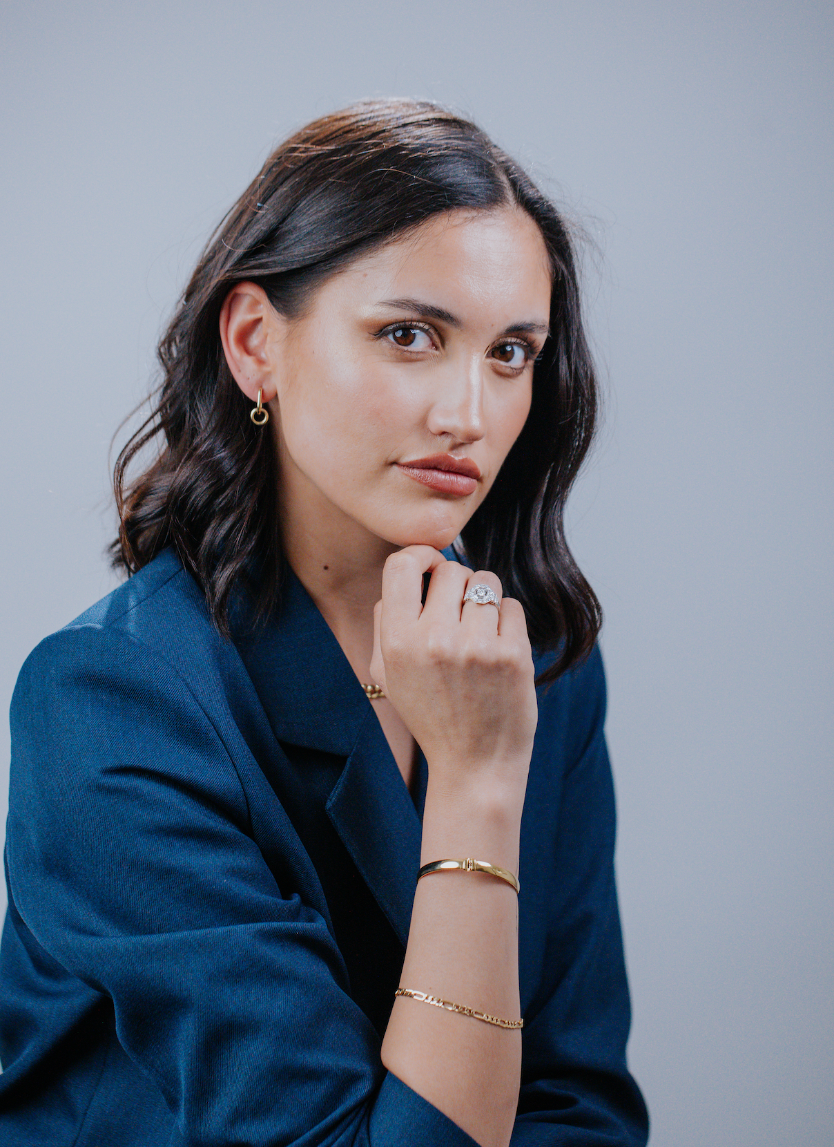 Anillo de Oro Blanco 18K  Diamantes