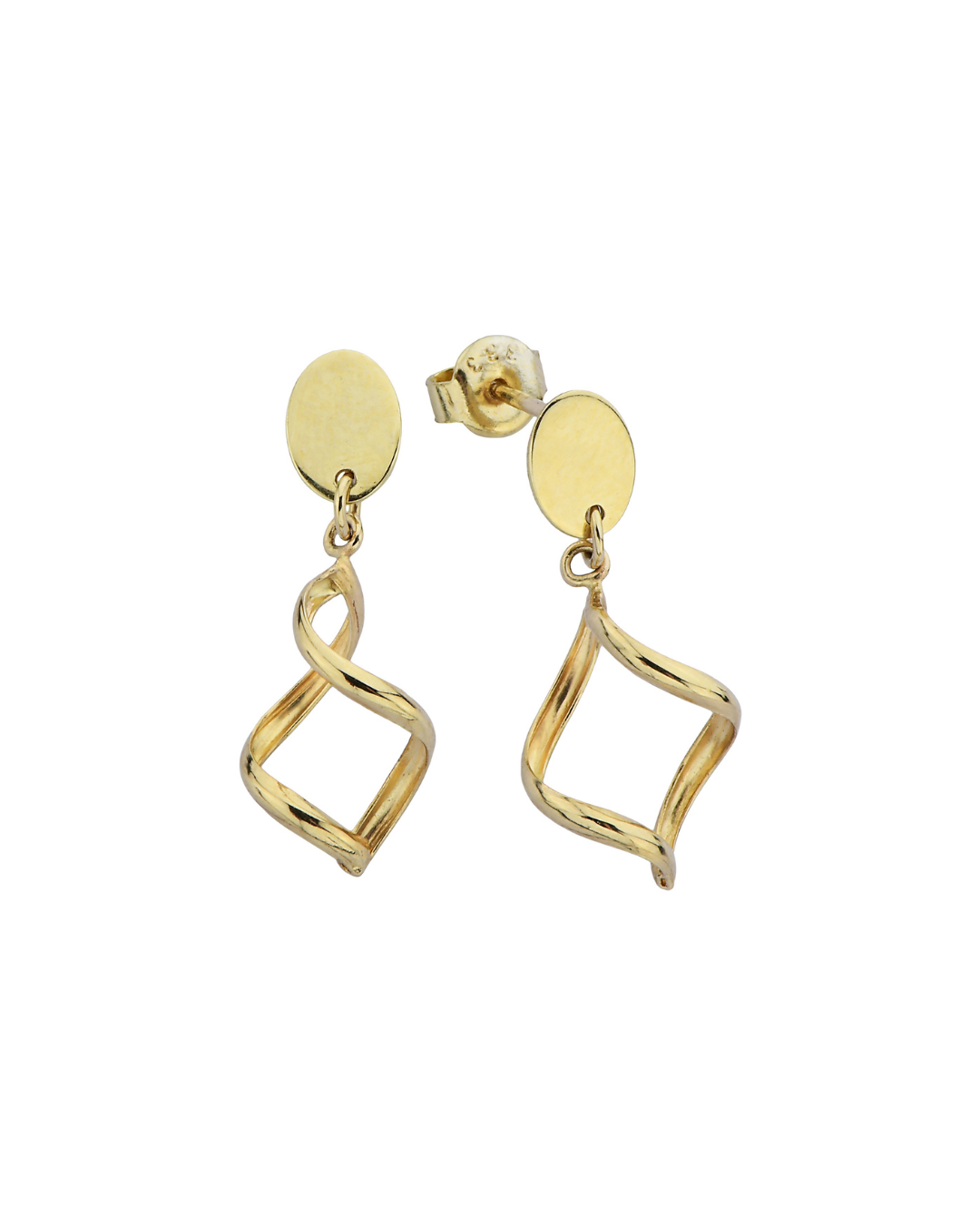 Par de Aros Espiral Oro 18 Kilates