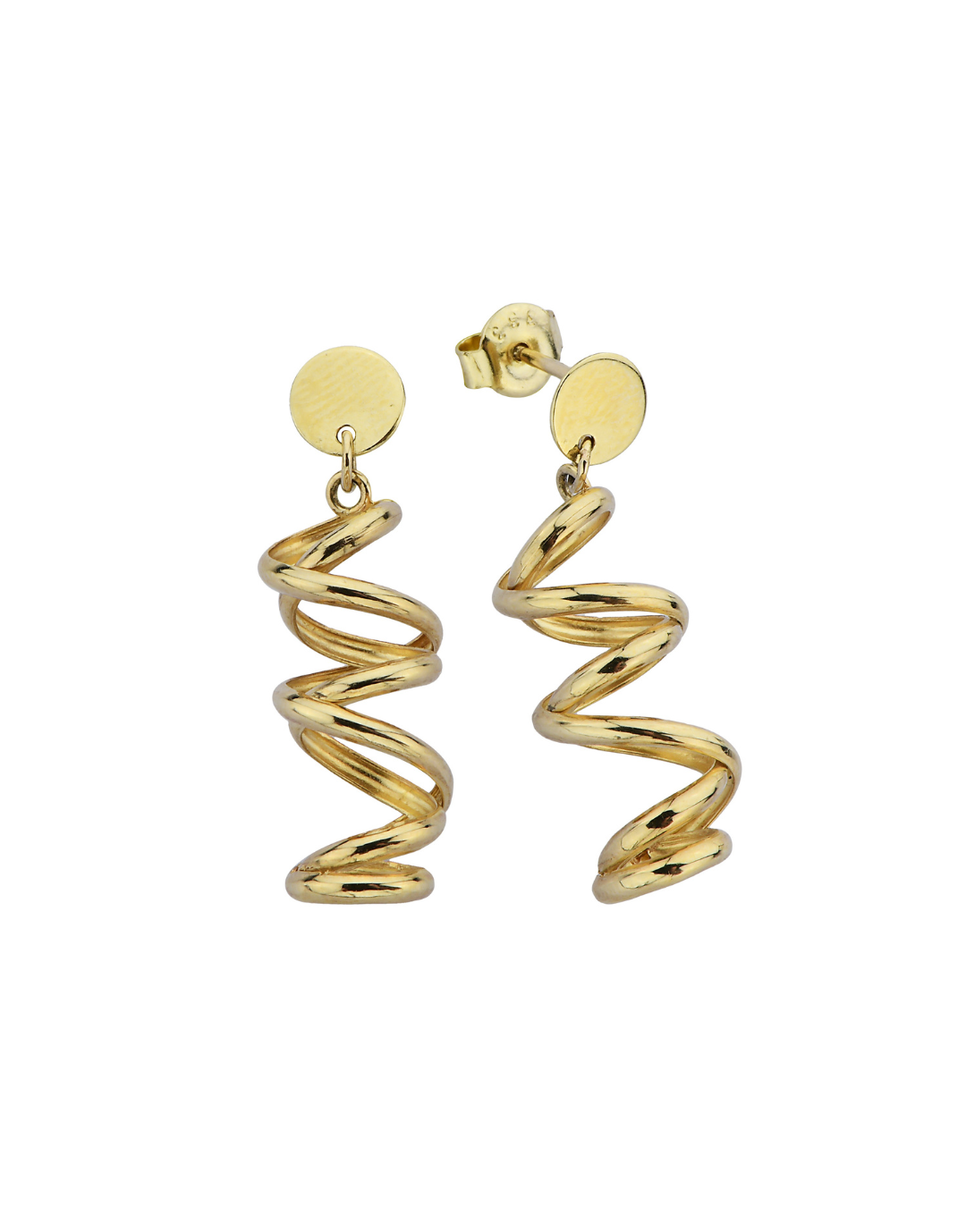 Par de Aros Espiral Oro 18 Kilates