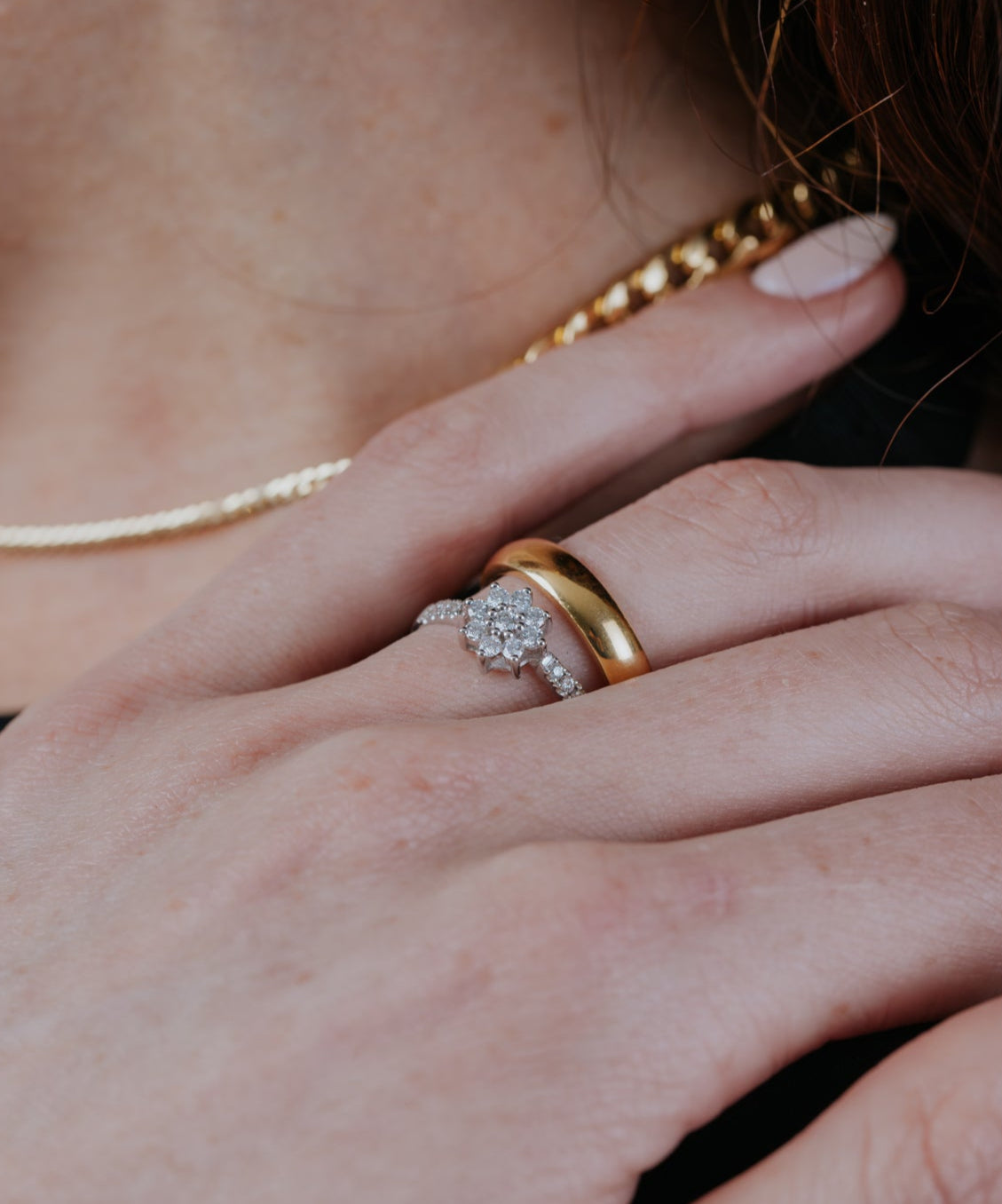 Anillo Diamantes Oro Blanco 18K