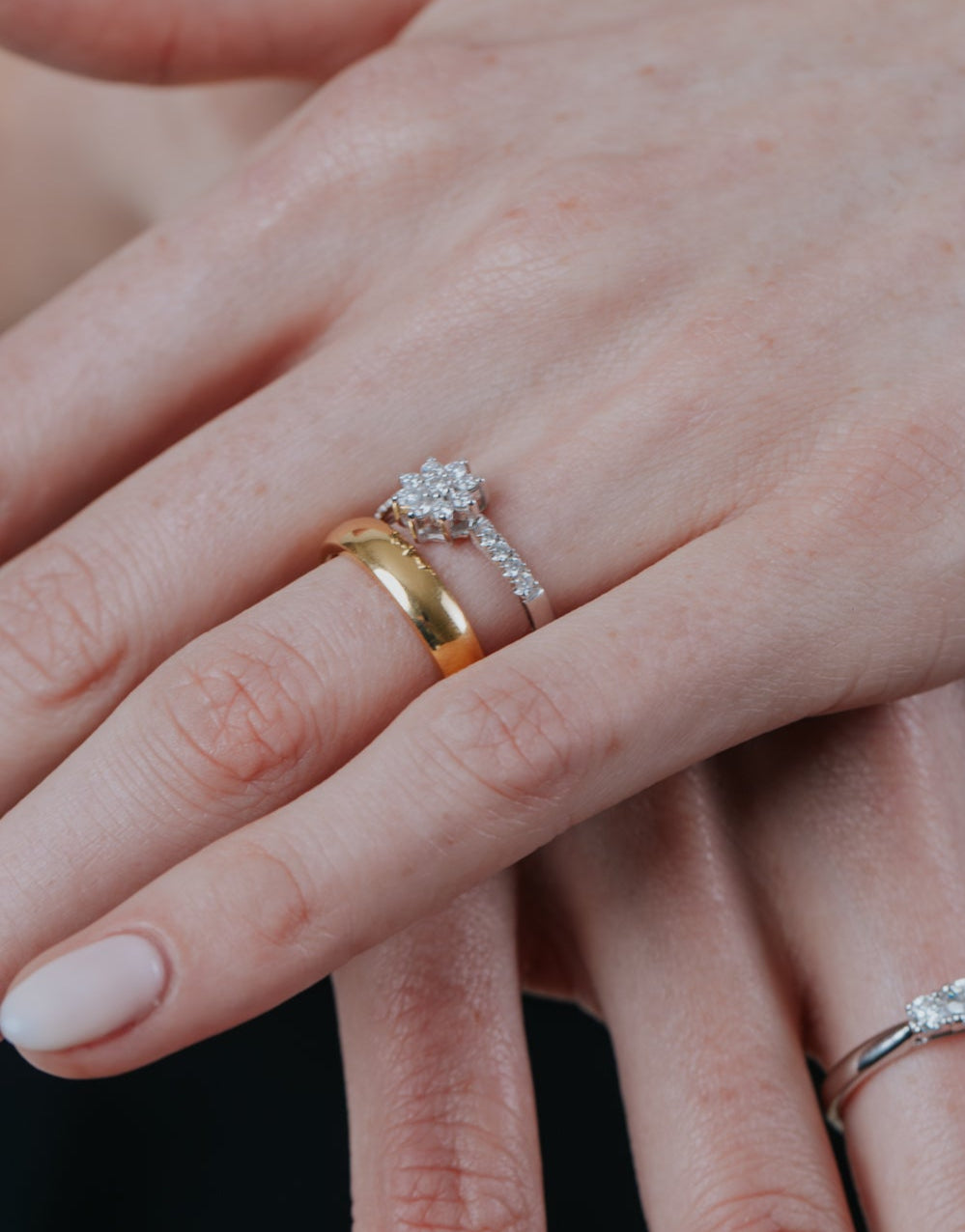 Anillo Diamantes Oro Blanco 18K