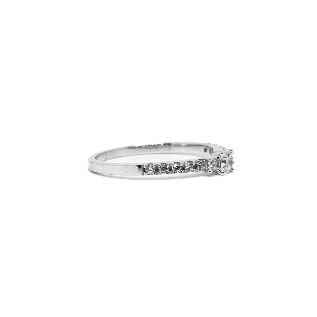 Anillo Oro Blanco Circón
