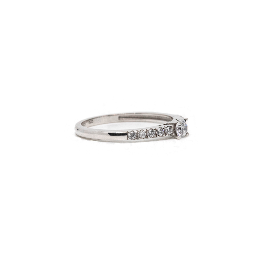 Anillo Oro Blanco Circón