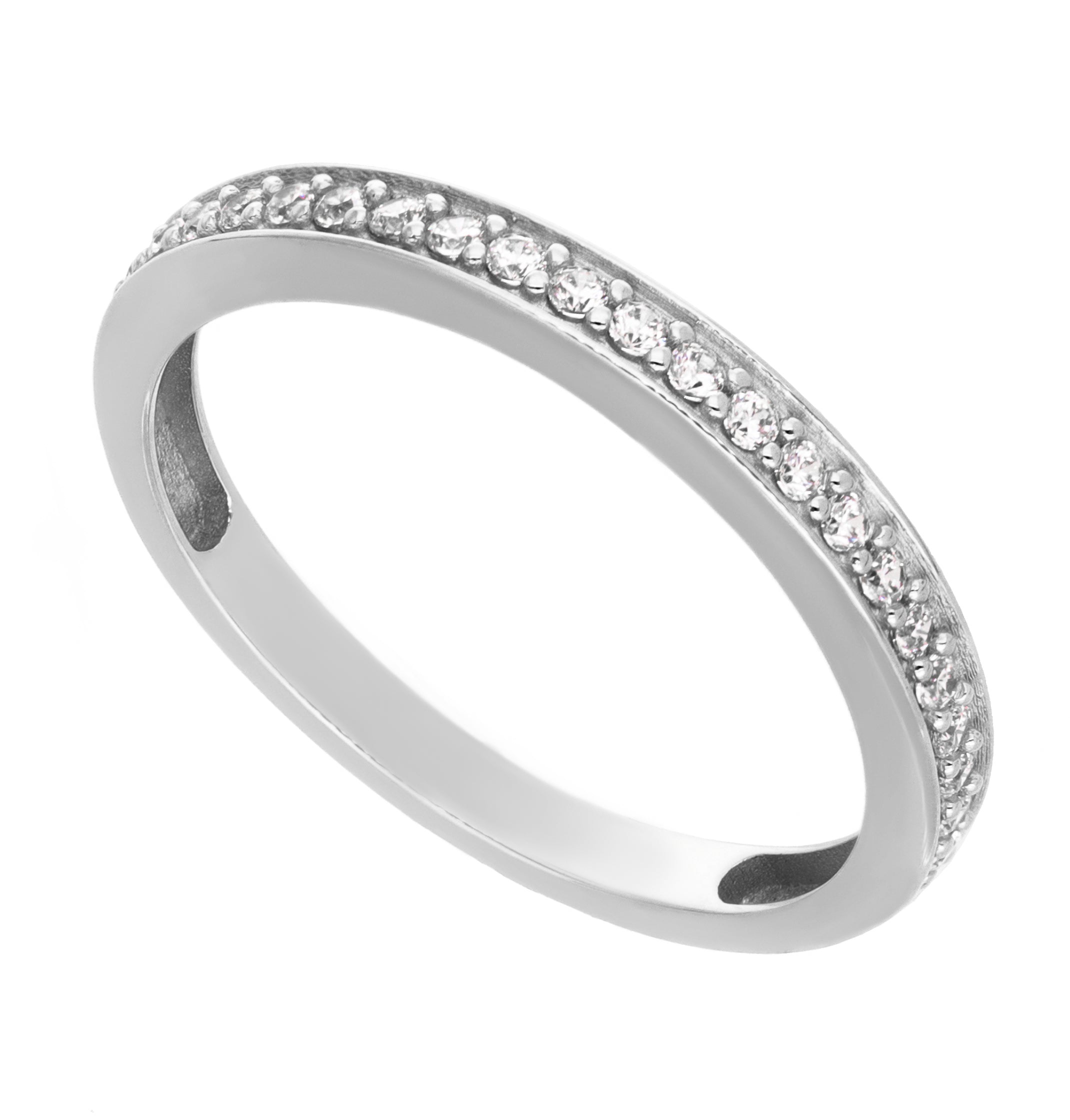 Anillo Oro Blanco 18K Circón