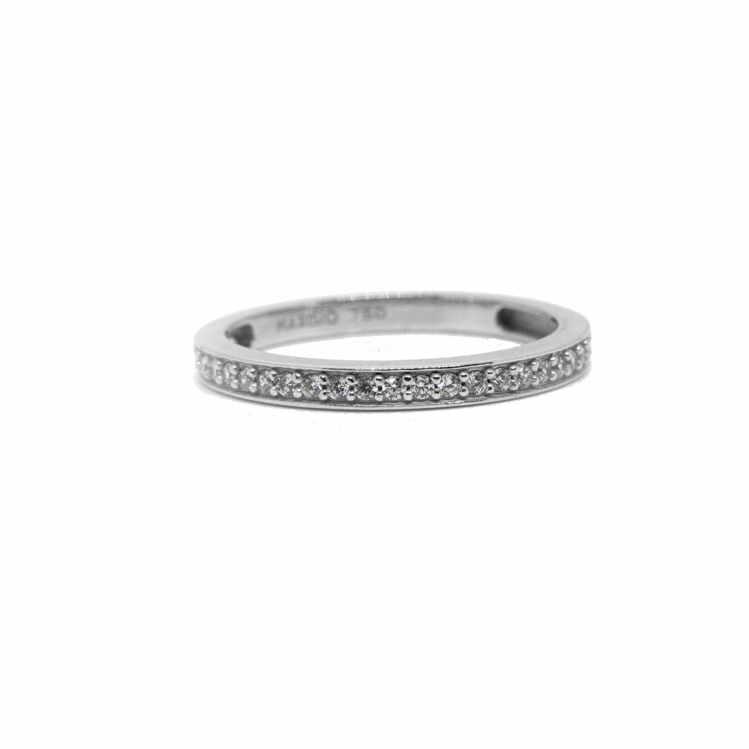 Anillo Oro Blanco 18K Circón