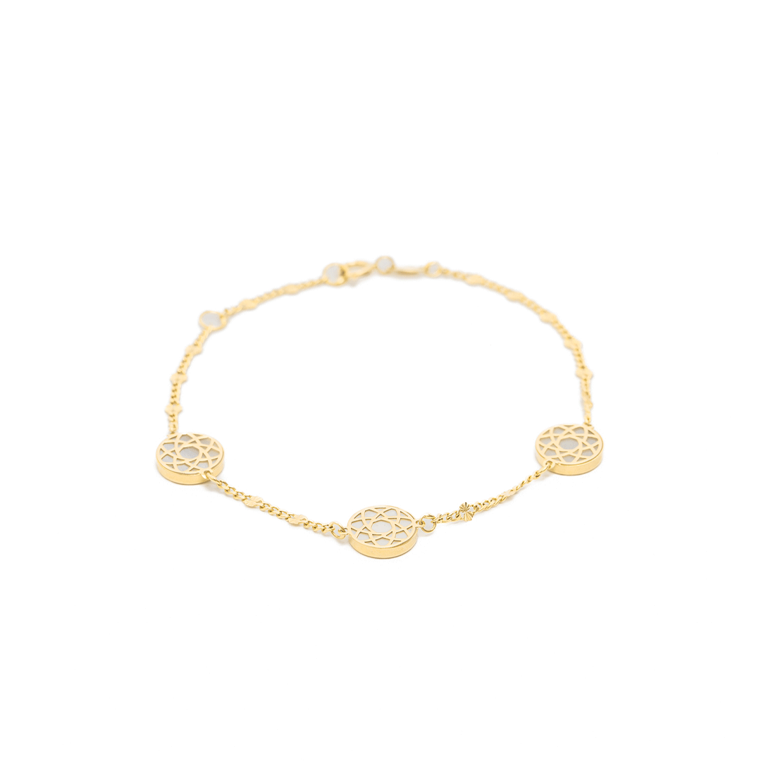 Pulsera Oro Amarillo 18 Kilates Nácar