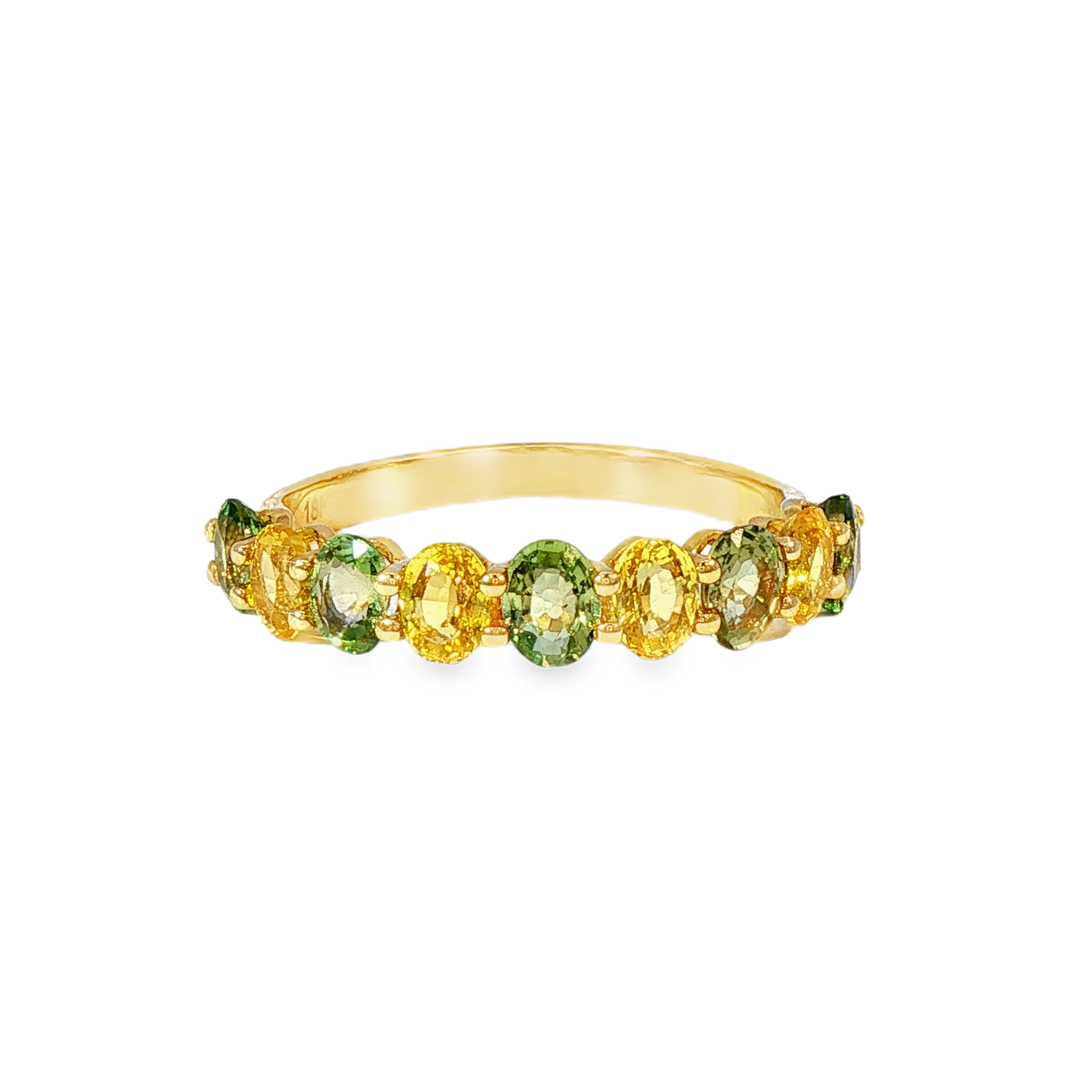 Anillo Oro Amarillo 18K Zafiros y Diamantes