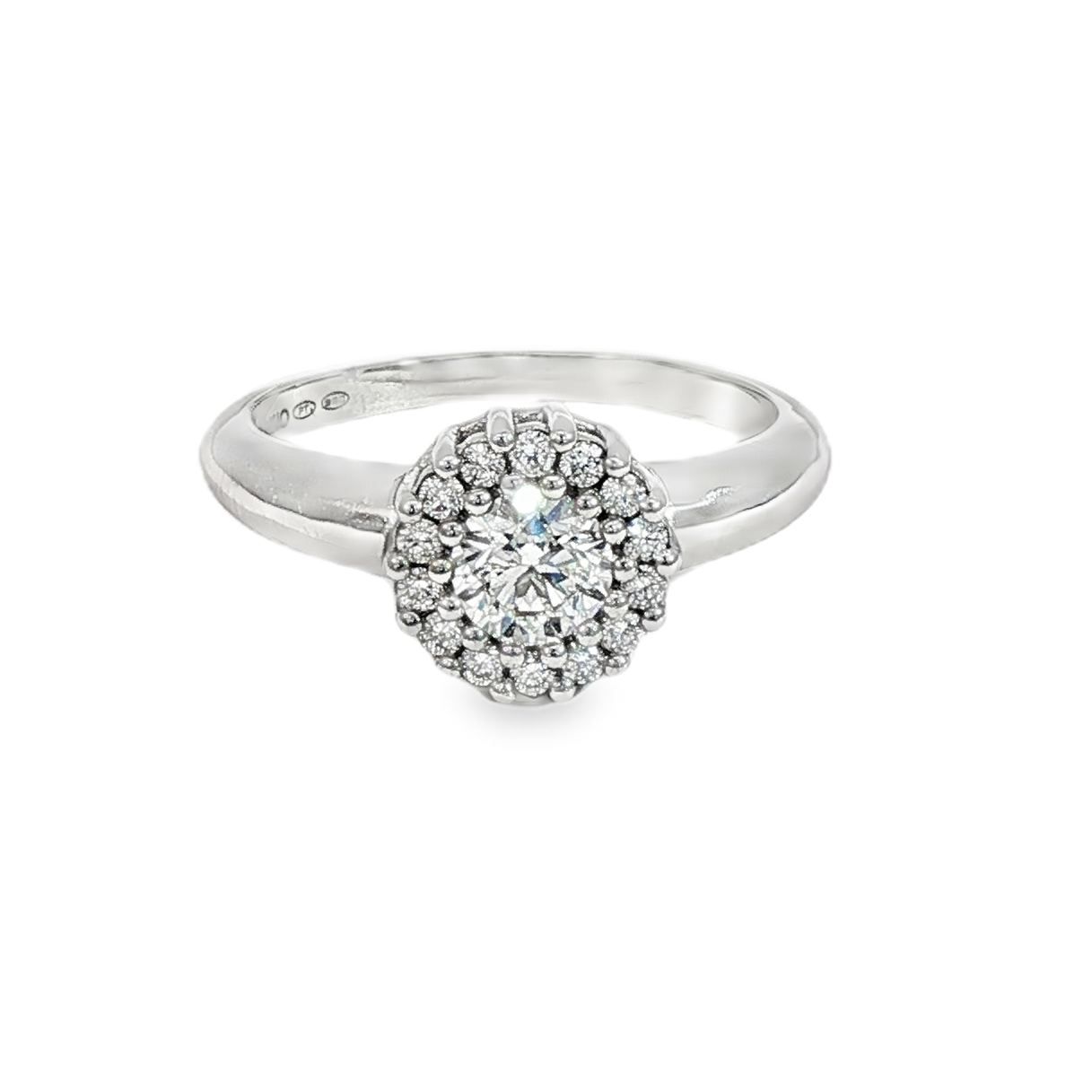 Anillo Roseta Platino Diamante