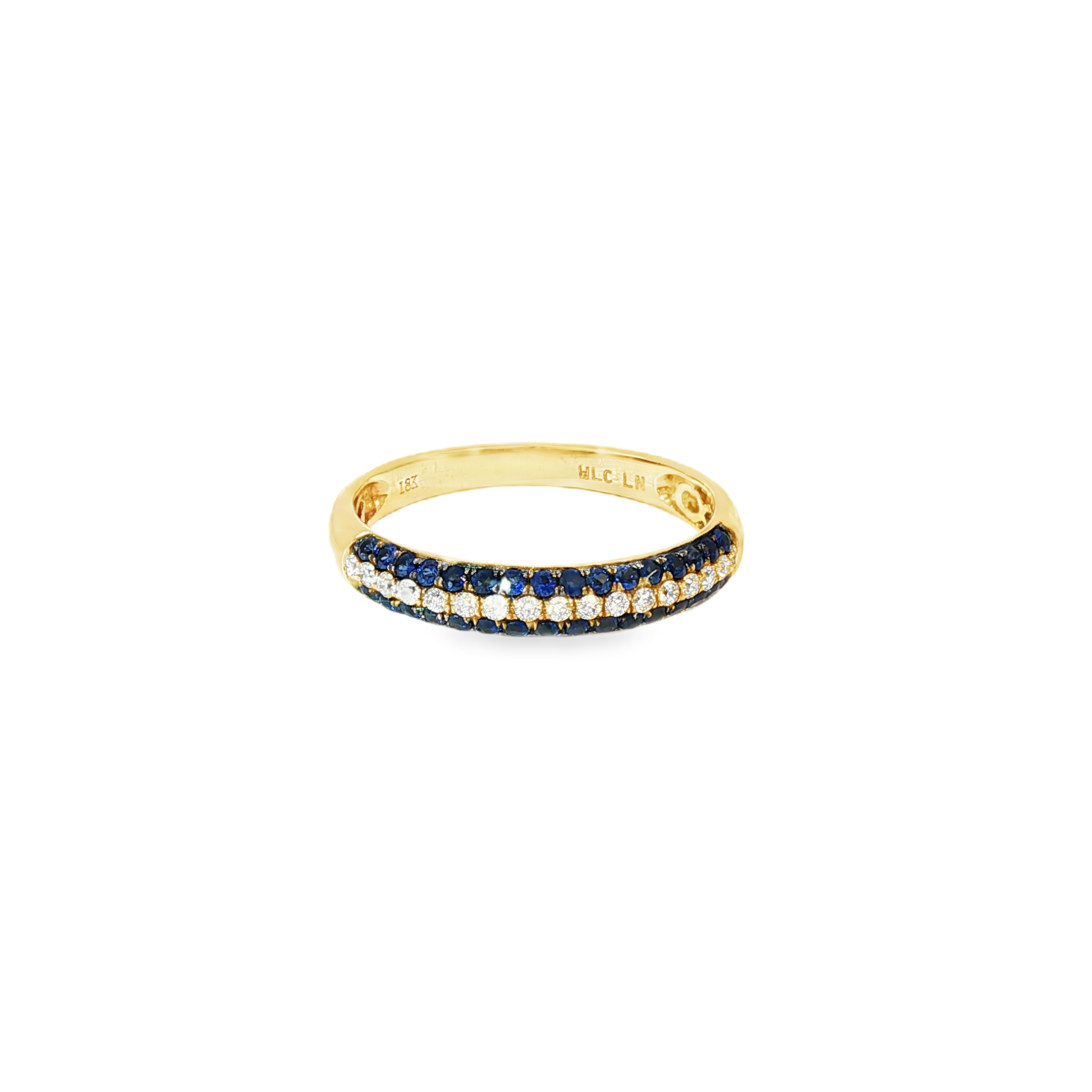 Anillo Oro Amarillo 18 Kilates Zafiro Azul