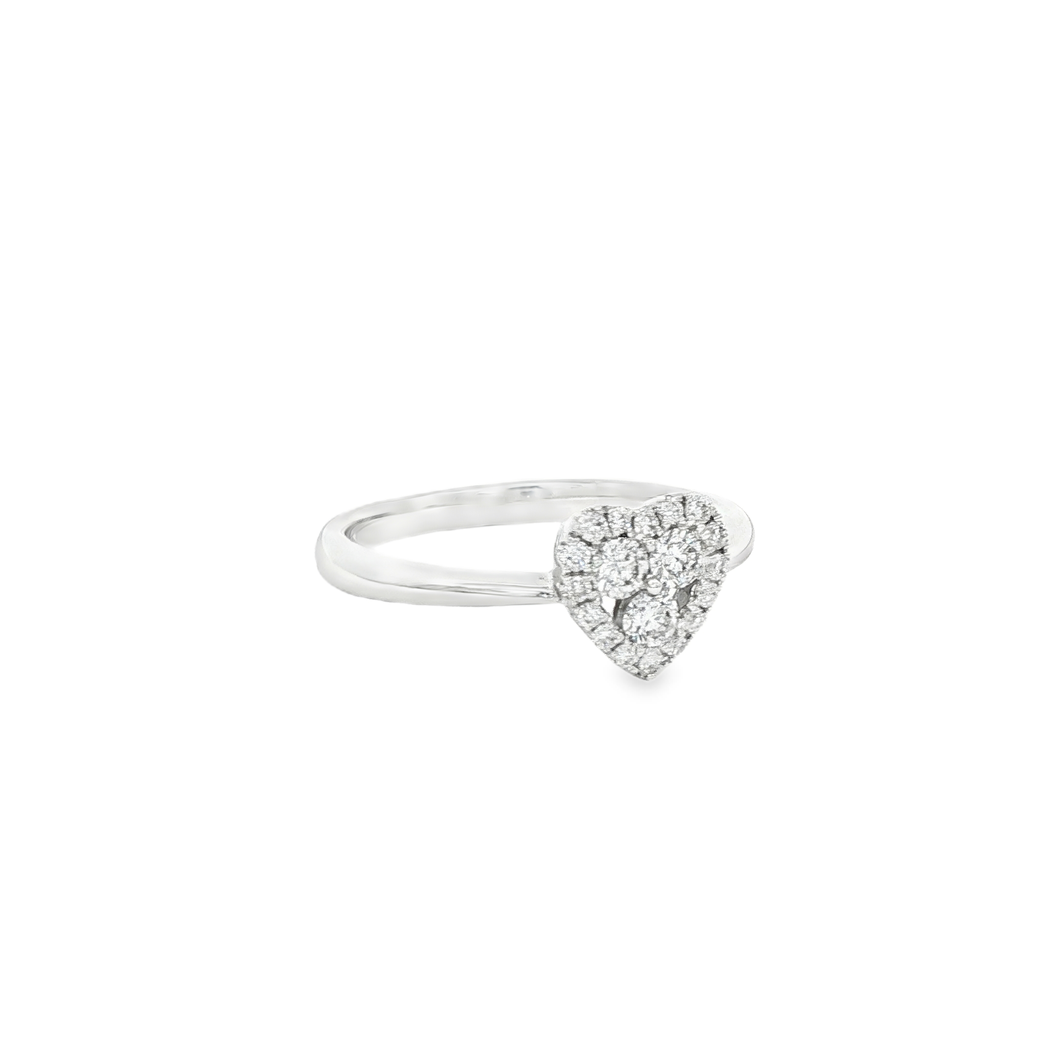 Anillo Corazón Diamante Oro Blanco 18K