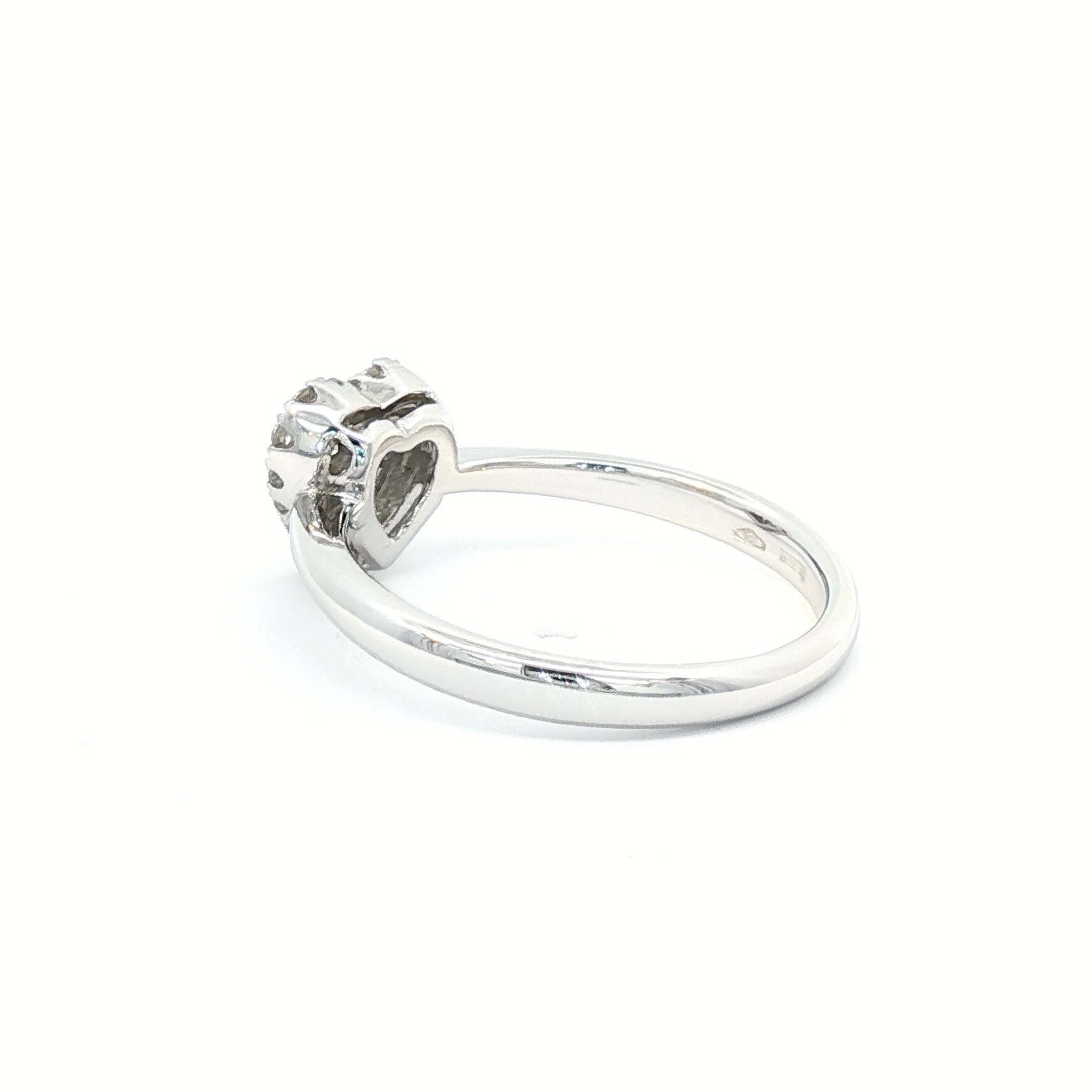 Anillo Corazón Diamante Oro Blanco 18K