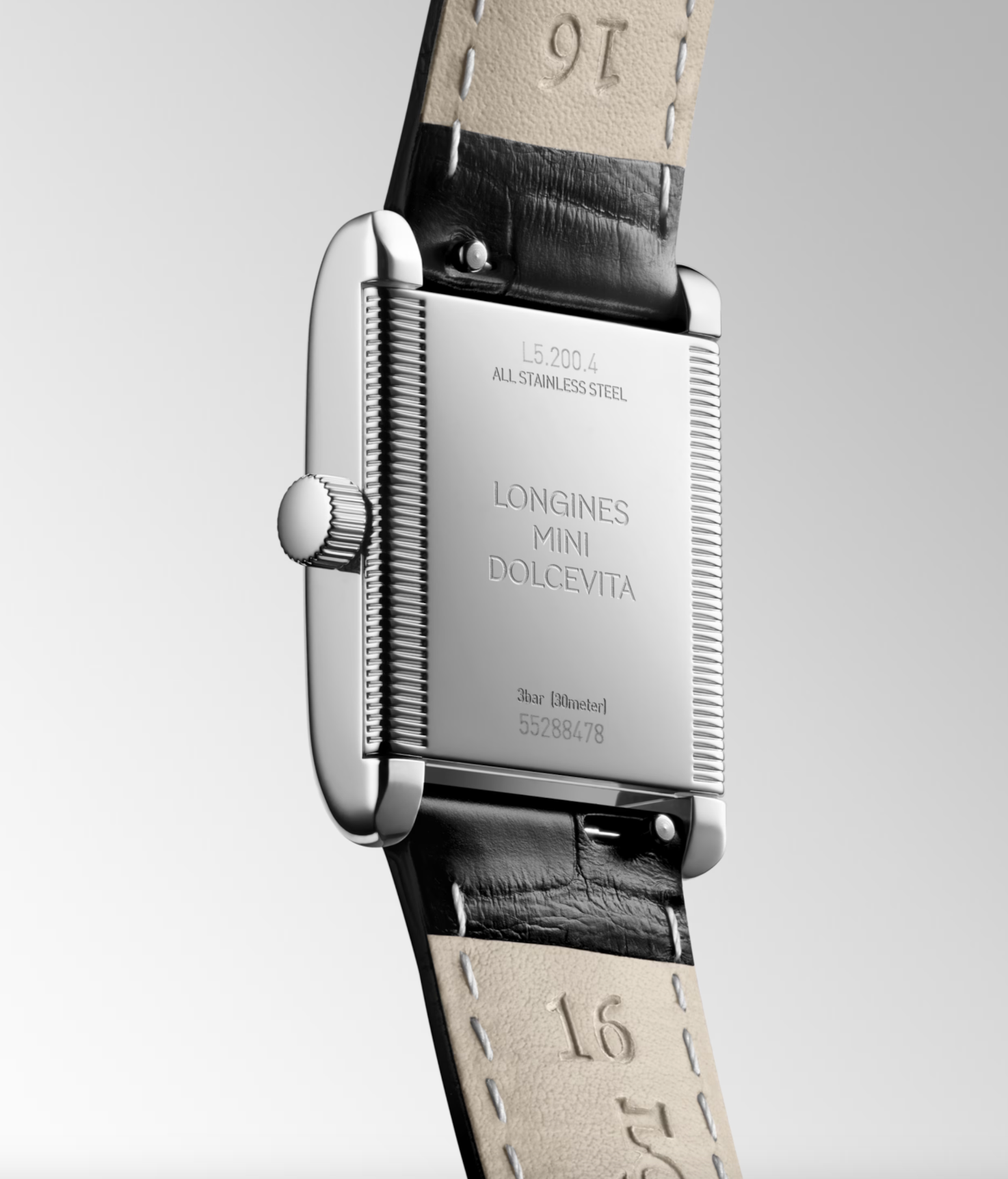 Longines Mini Dolce Vita Cuero negro L5.200.4.75.2