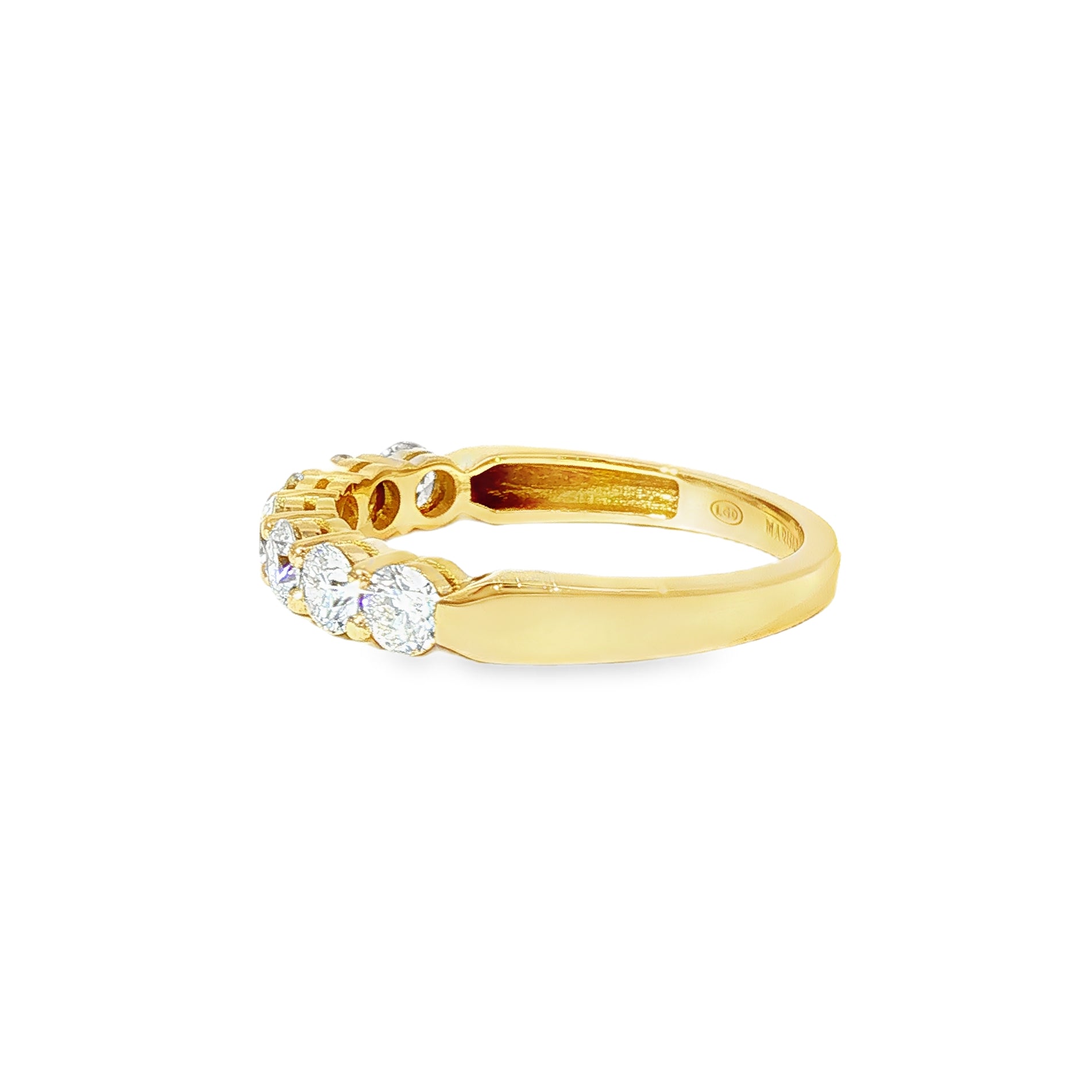 Anillo Cintillo de Oro Amarillo 18K Diamantes de Laboratorio