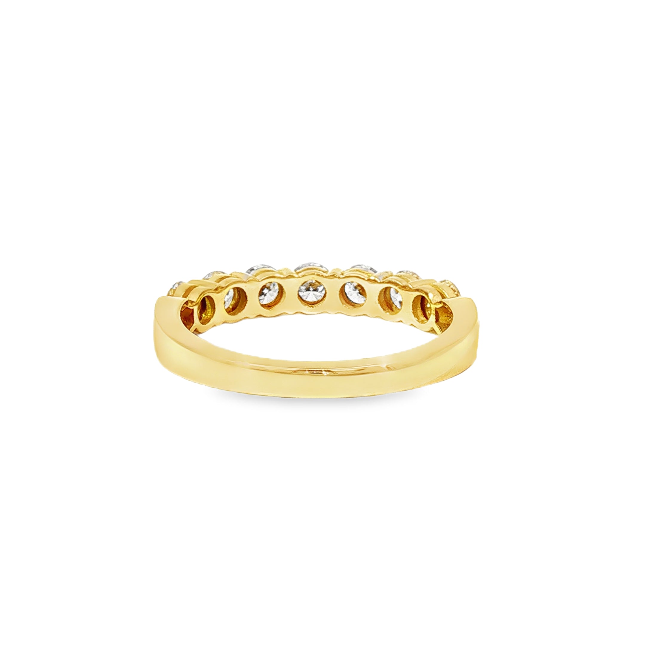 Anillo Cintillo de Oro Amarillo 18K Diamantes de Laboratorio