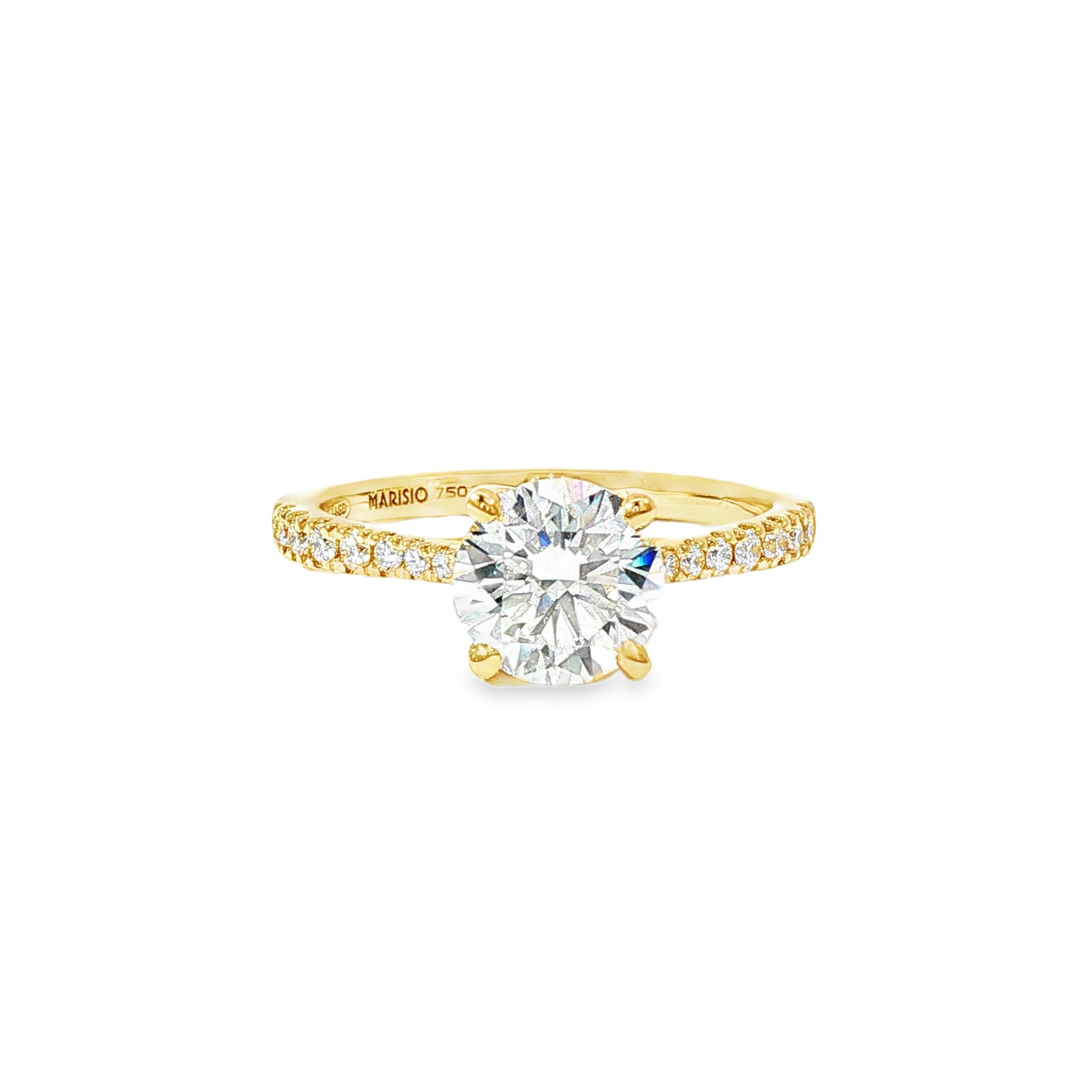 Anillo Solitario de Oro Amarillo 18K Diamantes de Laboratorio