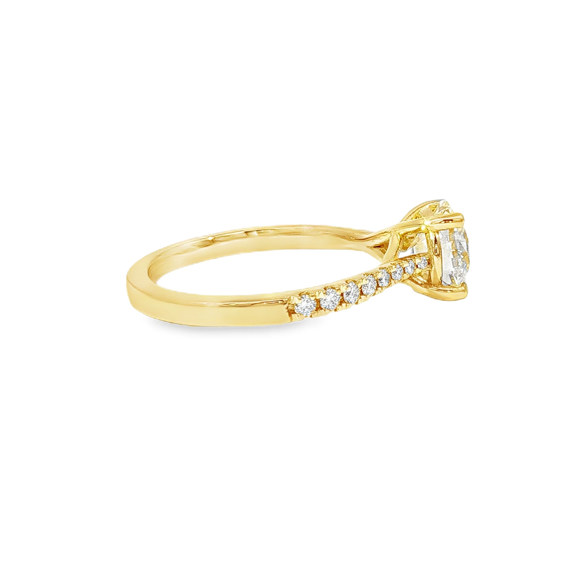 Anillo Solitario de Oro Amarillo 18K Diamantes de Laboratorio