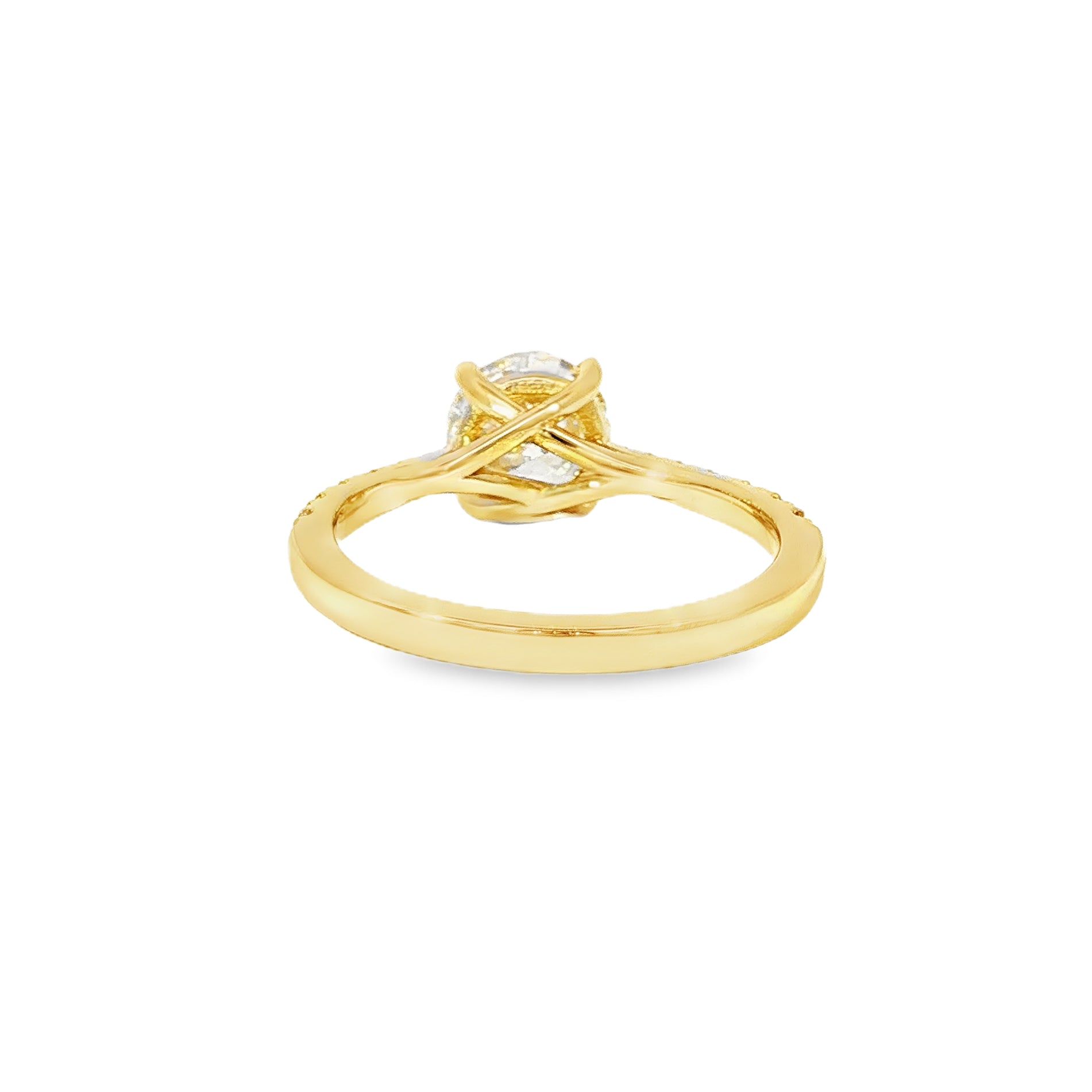 Anillo Solitario de Oro Amarillo 18K Diamantes de Laboratorio