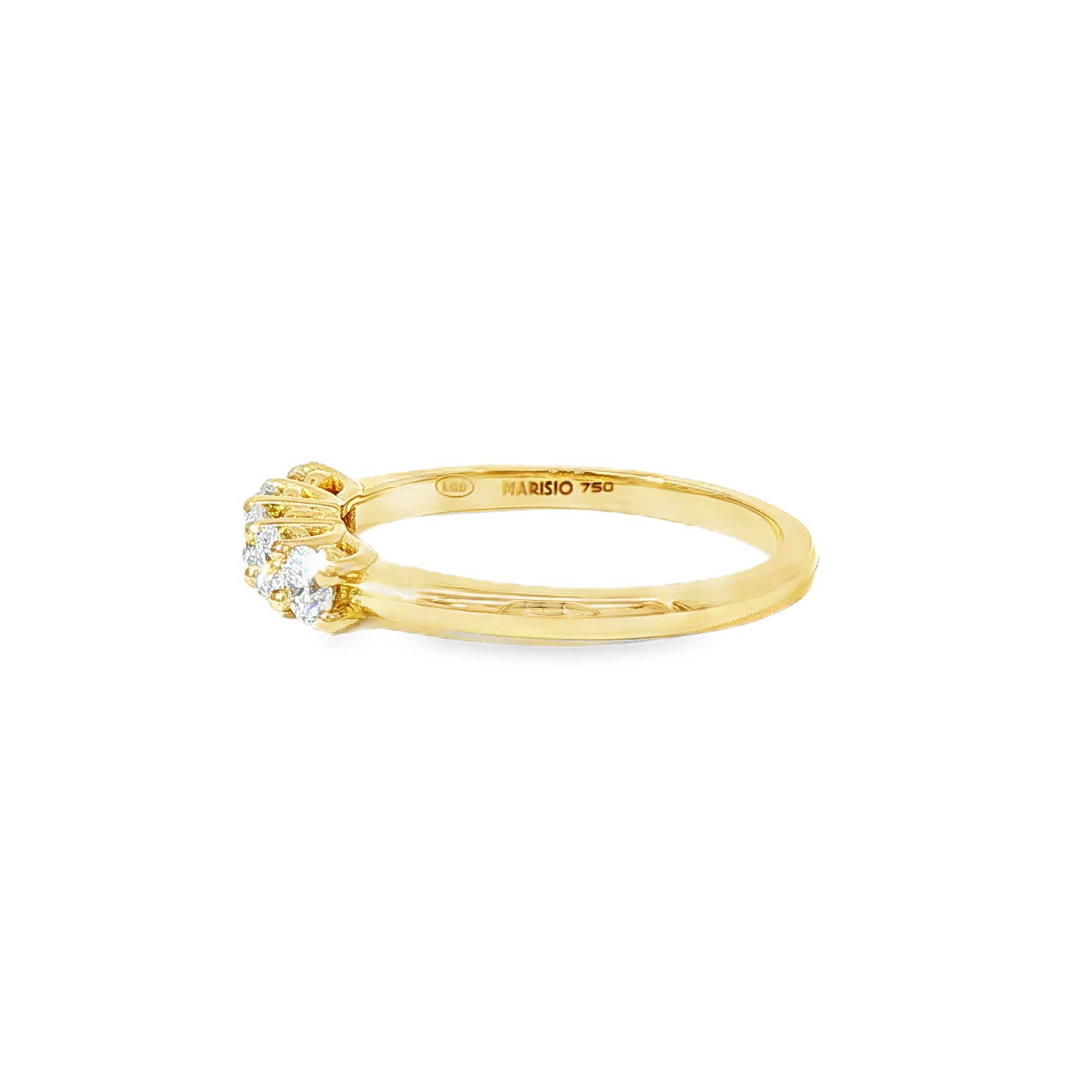 Anillo Quintillo de Oro Amarillo 18K Diamantes de Laboratorio