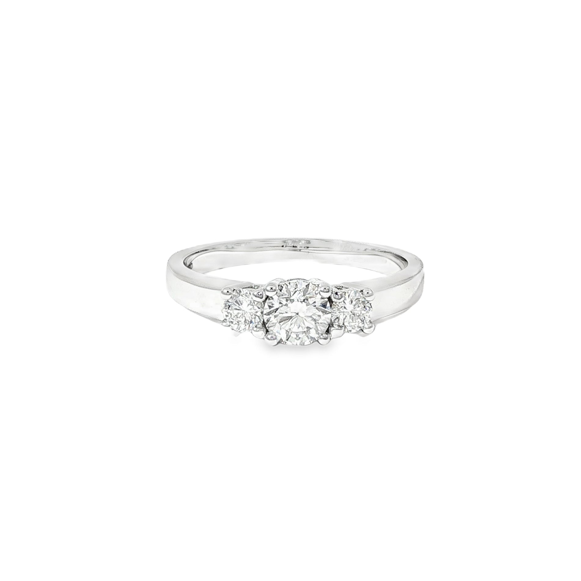 Anillo Tricillo de Oro Blanco 18K Diamantes de Laboratorio