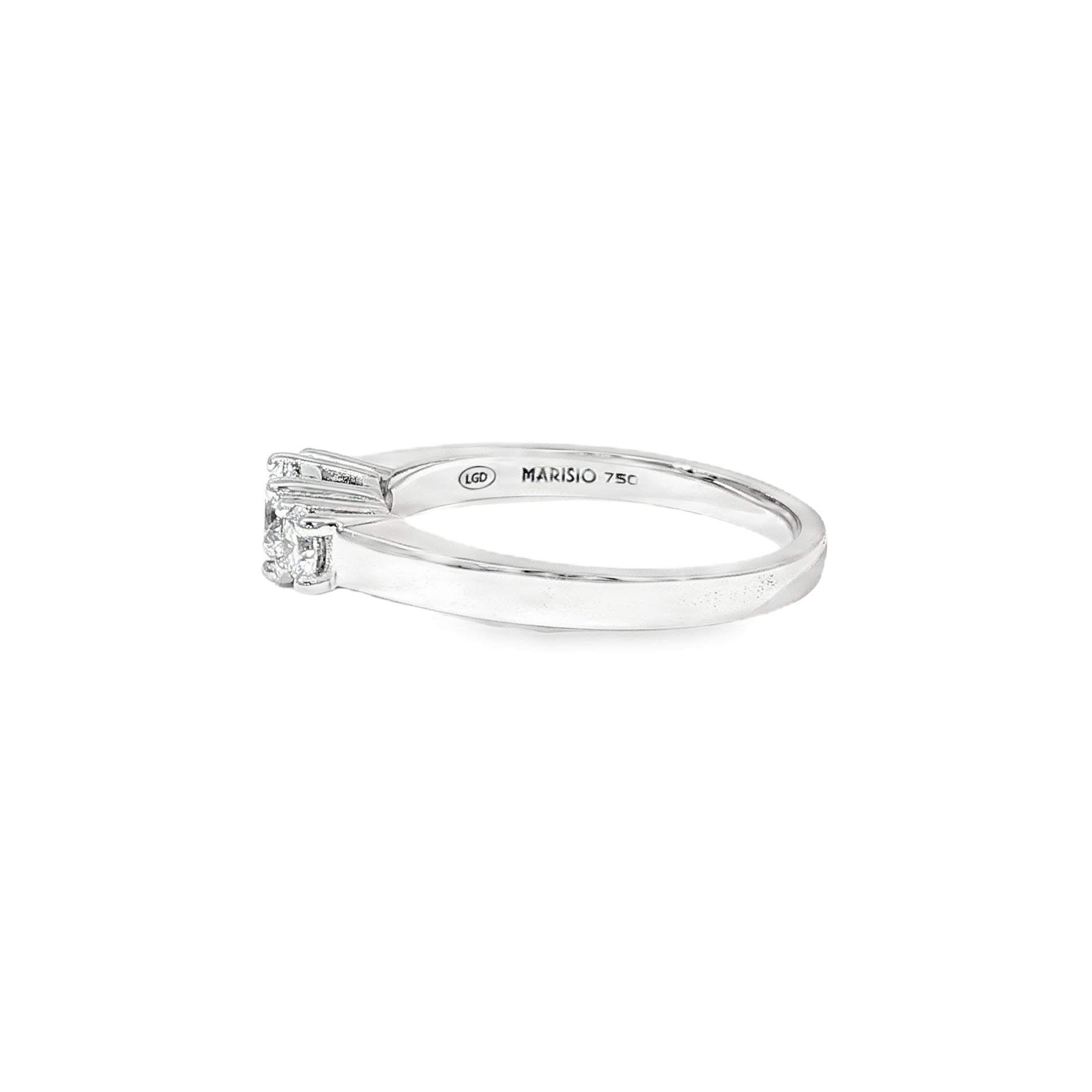 Anillo Tricillo de Oro Blanco 18K Diamantes de Laboratorio