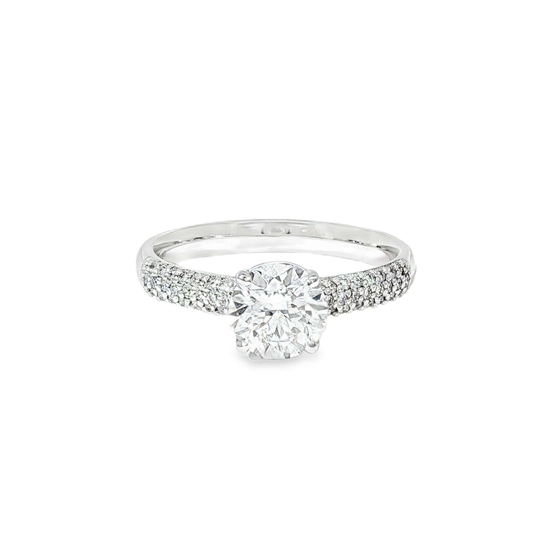 Anillo Solitario Oro Blanco 18K Diamantes de Laboratorio