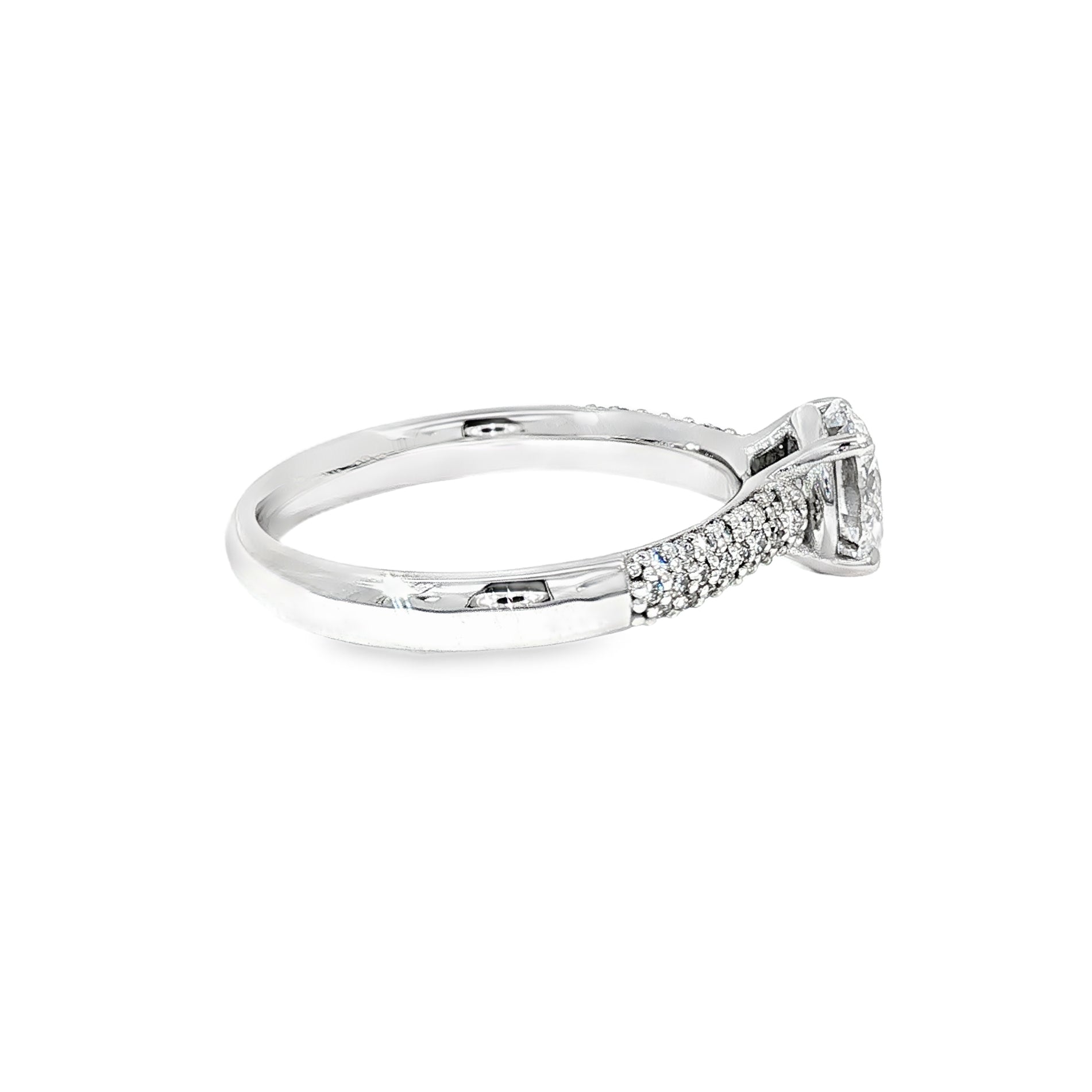 Anillo Solitario Oro Blanco 18K Diamantes de Laboratorio