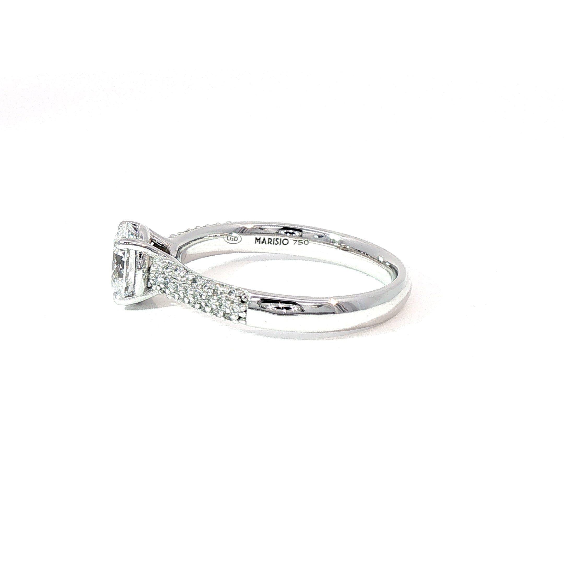 Anillo Solitario Oro Blanco 18K Diamantes de Laboratorio