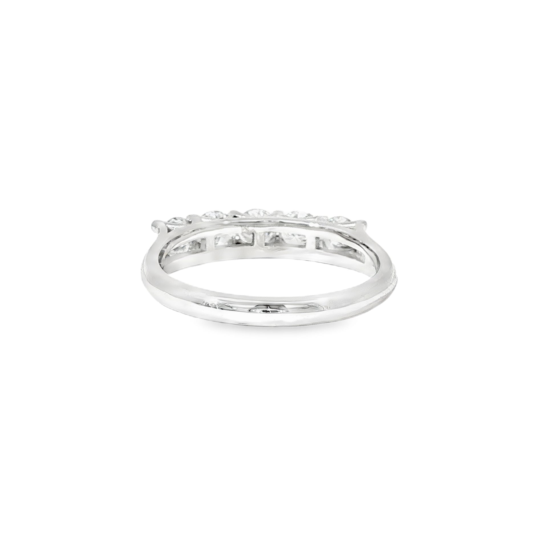 Anillo Medio Cintillo de Oro Blanco 18K Diamantes de Laboratorio