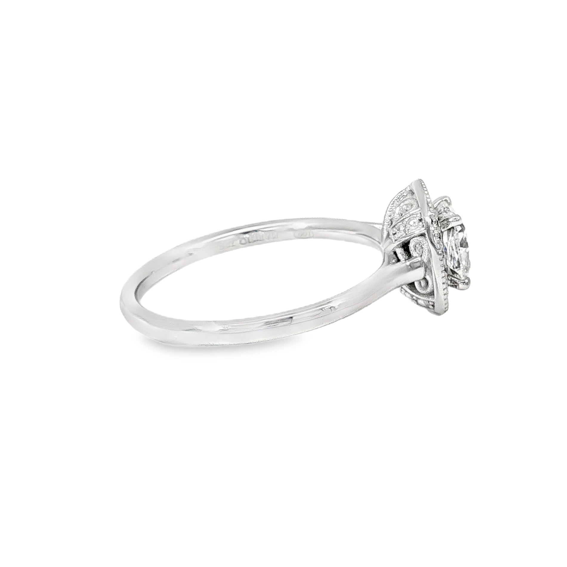 Anillo Halo de Oro Blanco 18K Diamantes de Laboratorio