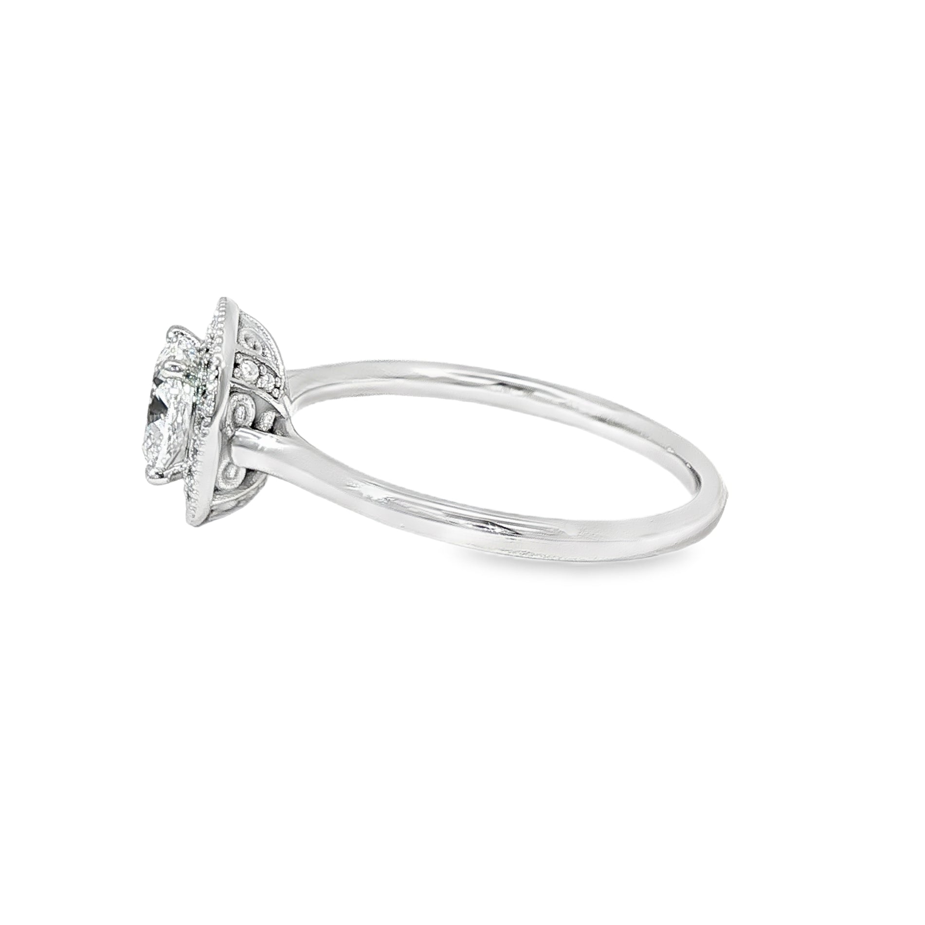 Anillo Halo de Oro Blanco 18K Diamantes de Laboratorio