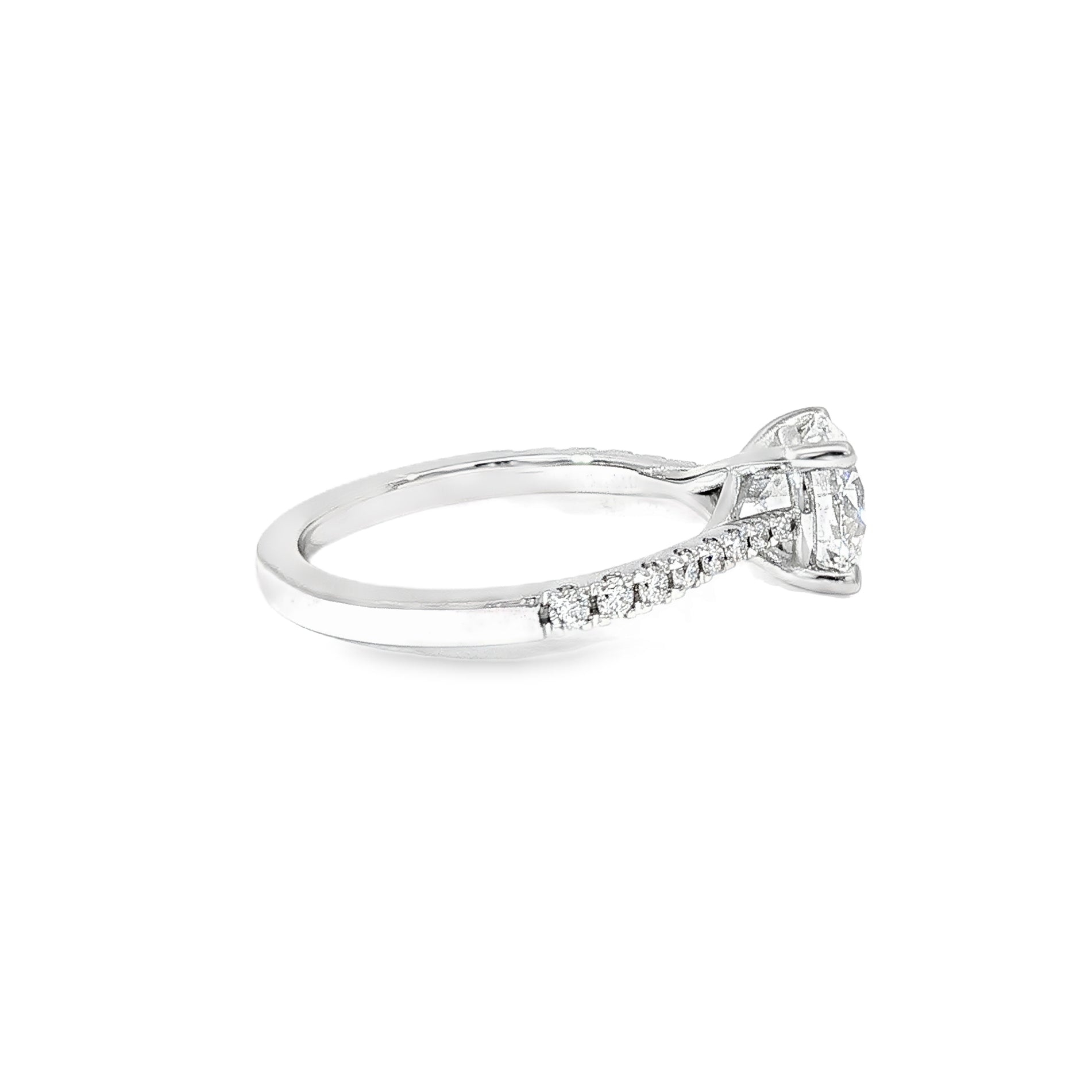 Anillo Solitario Oro Blanco 18K Diamantes de Laboratorio