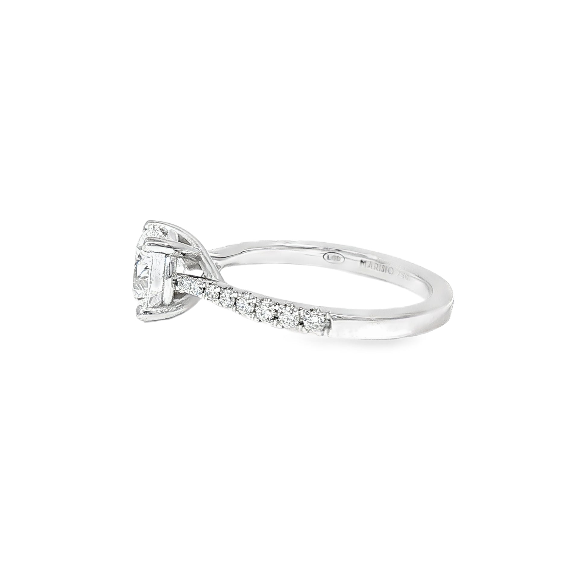 Anillo Solitario Oro Blanco 18K Diamantes de Laboratorio