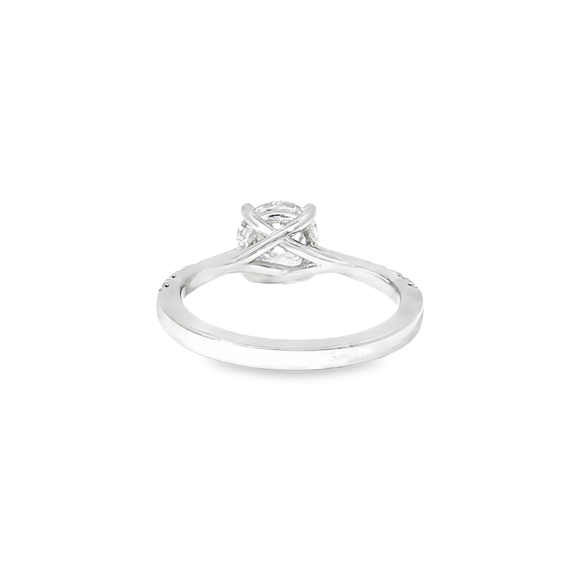 Anillo Solitario Oro Blanco 18K Diamantes de Laboratorio