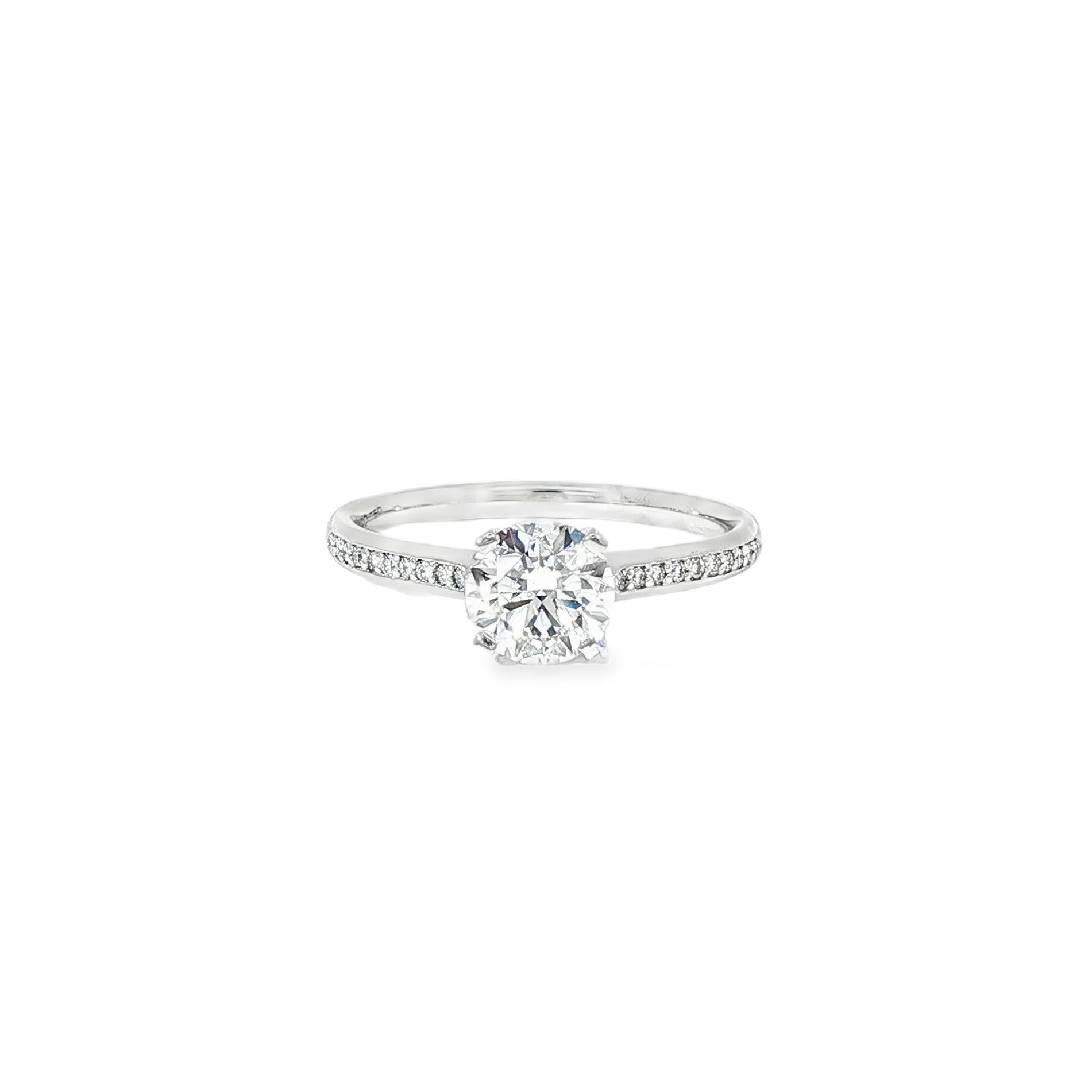 Anillo Solitario de Oro Blanco 18K Diamantes de Laboratorio