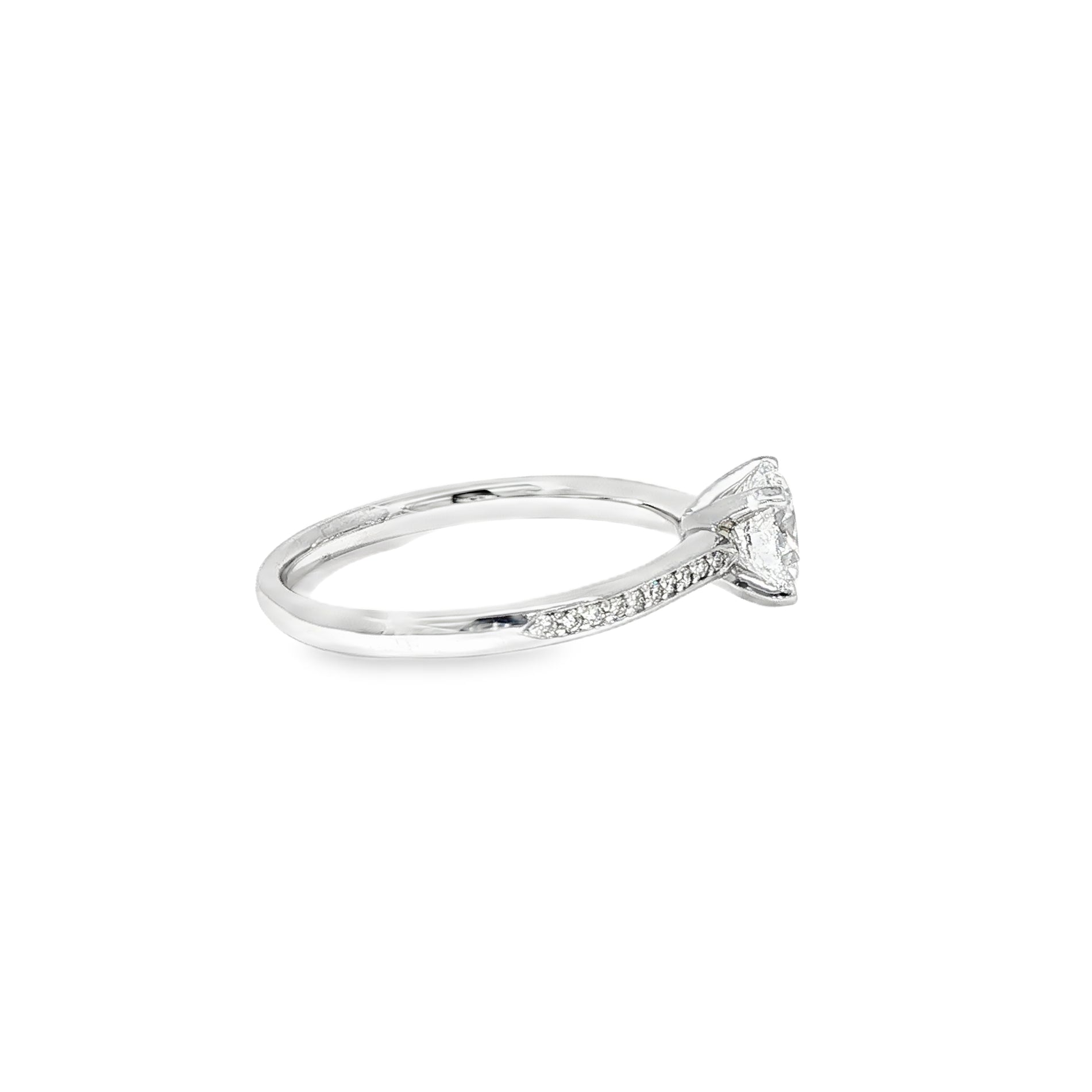 Anillo Solitario de Oro Blanco 18K Diamantes de Laboratorio