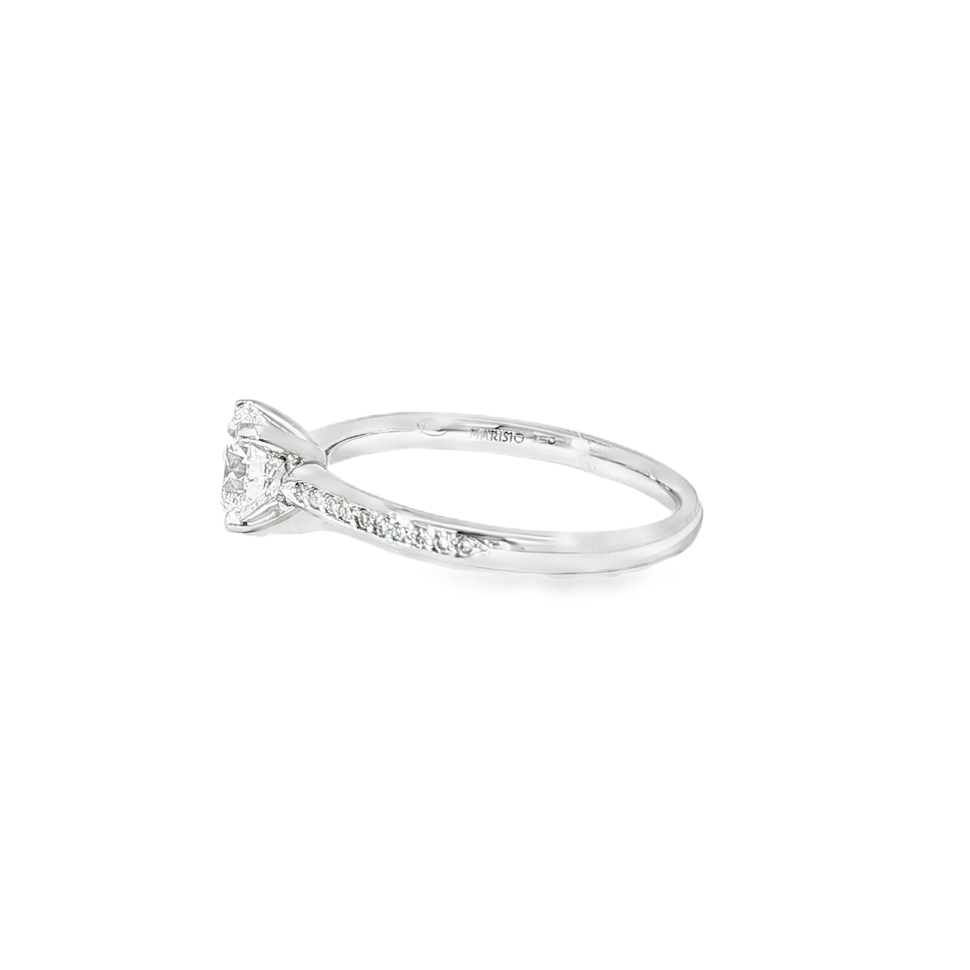 Anillo Solitario de Oro Blanco 18K Diamantes de Laboratorio
