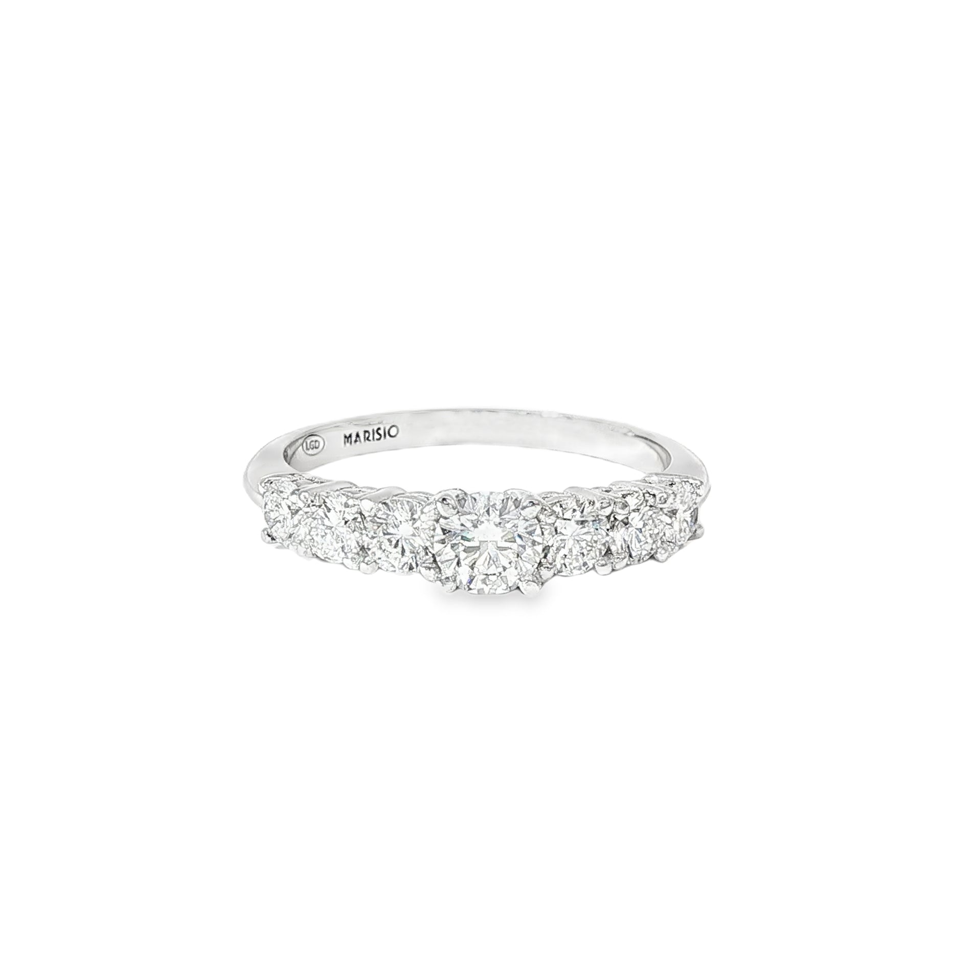 Anillo Cintillo de Oro Blanco 18K Diamantes de Laboratorio