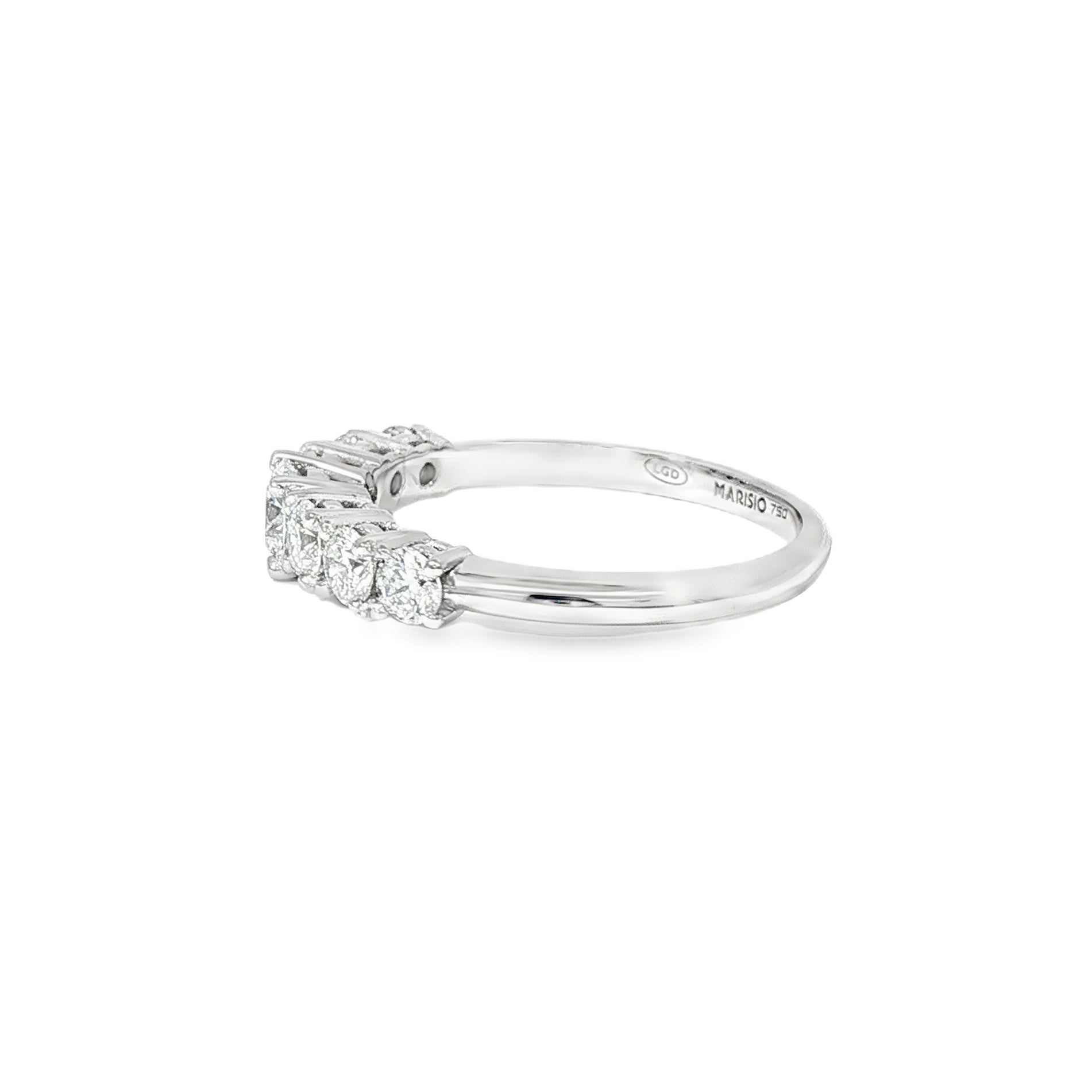 Anillo Cintillo de Oro Blanco 18K Diamantes de Laboratorio