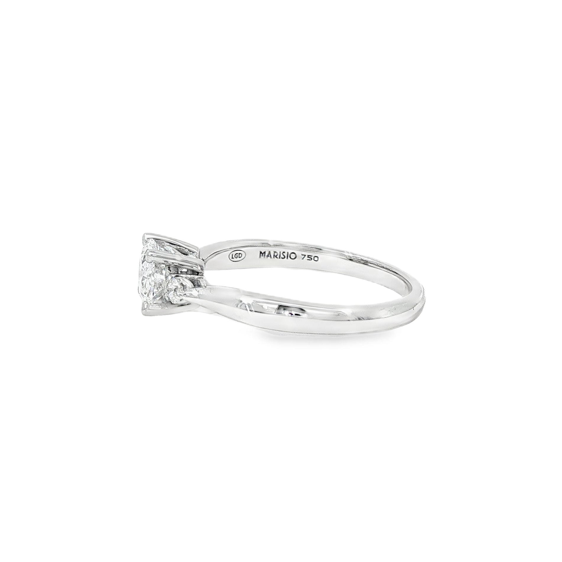 Anillo Tricillo Atemporal de Oro Blanco 18K Diamantes de Laboratorio