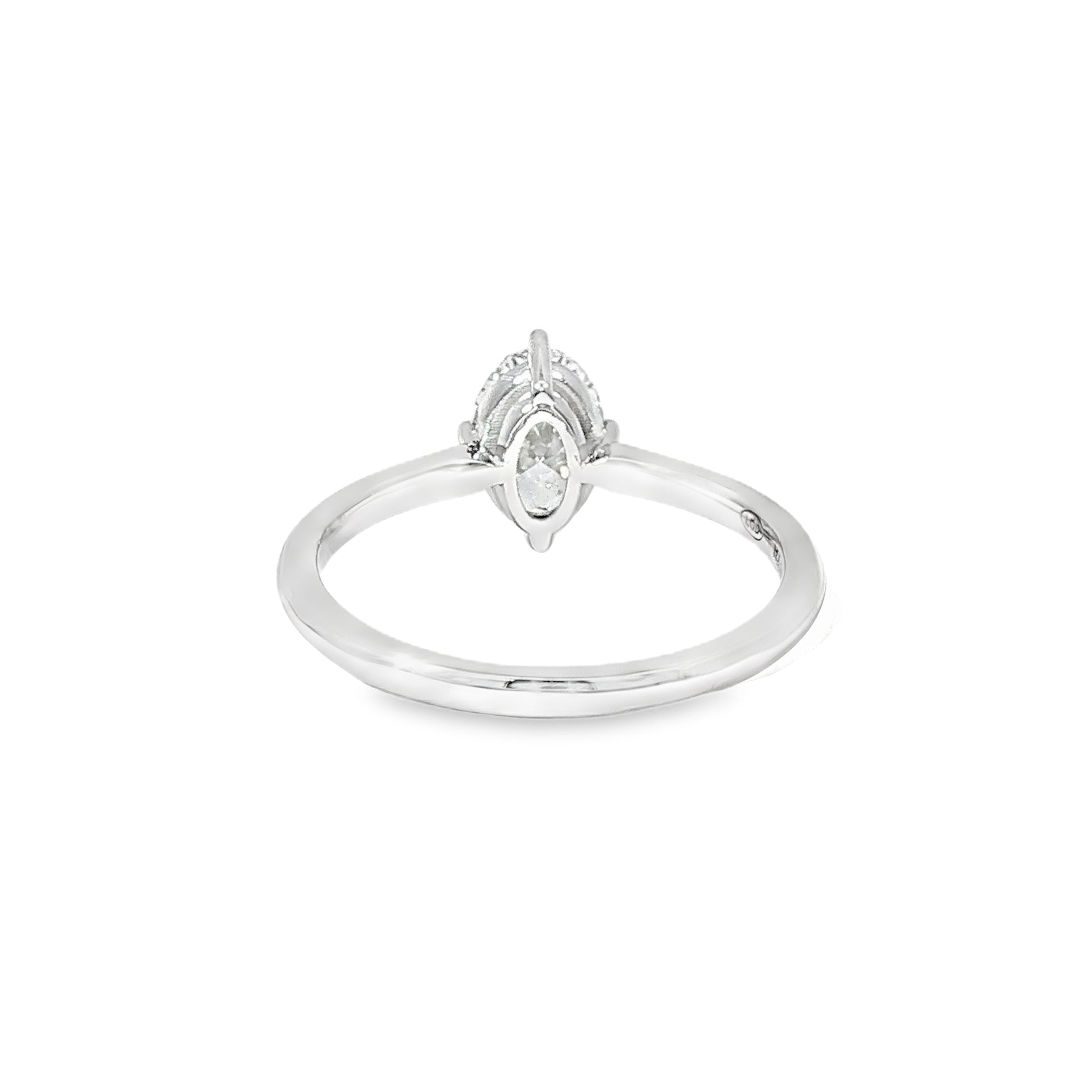 Anillo Solitario Oval de Oro Blanco 18K Diamante de Laboratorio