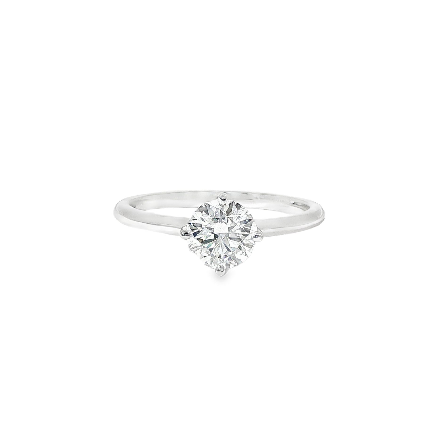 Anillo Solitario de Oro Blanco 18K Diamante de Laboratorio