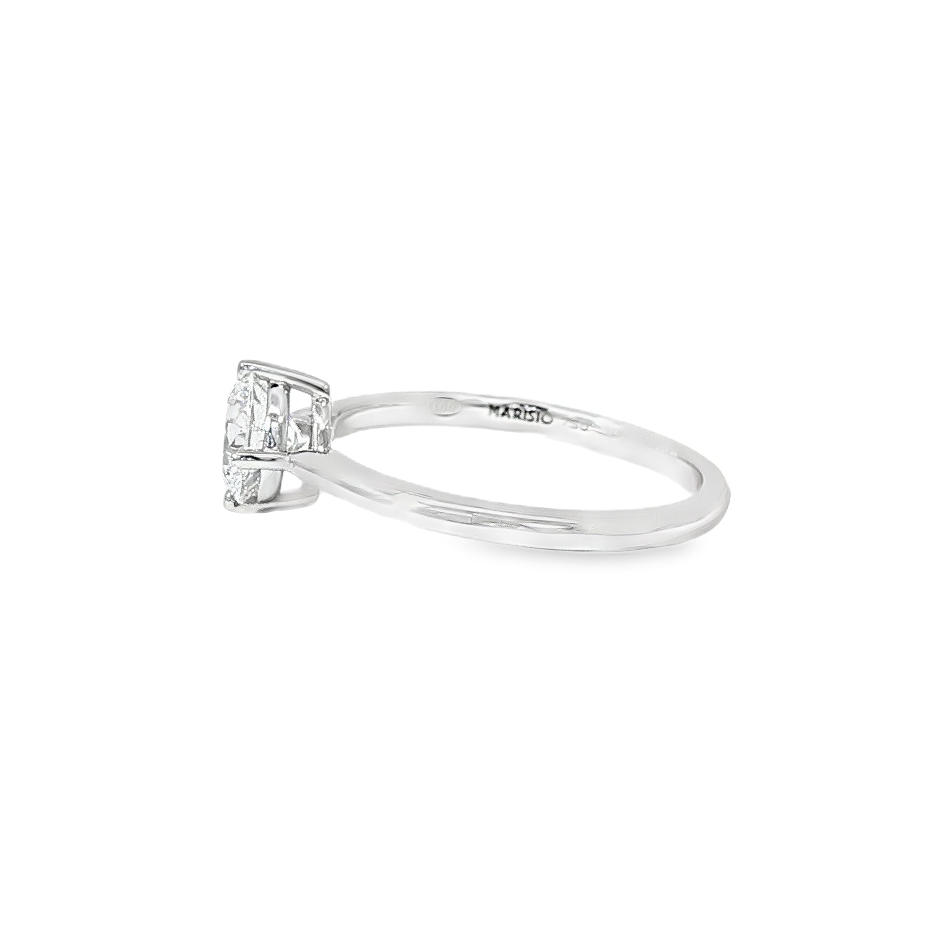 Anillo Solitario de Oro Blanco 18K Diamante de Laboratorio