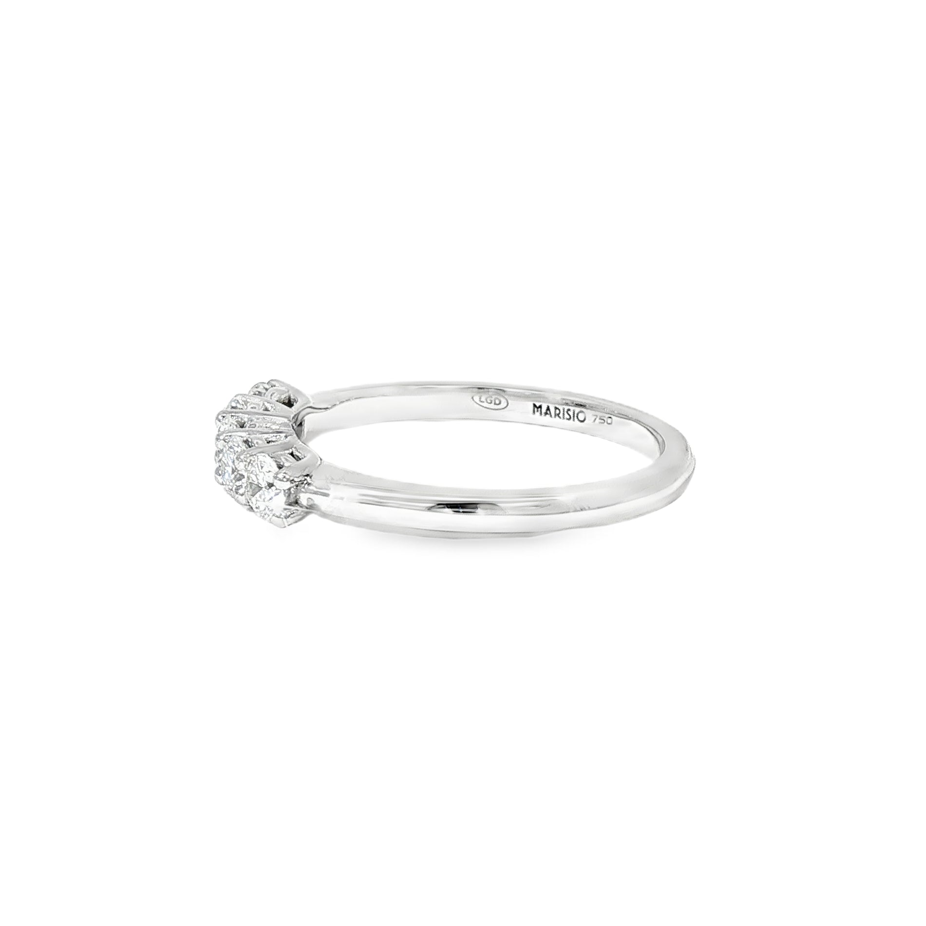 Anillo Medio Cintillo de Oro Blanco 18K Diamantes de Laboratorio