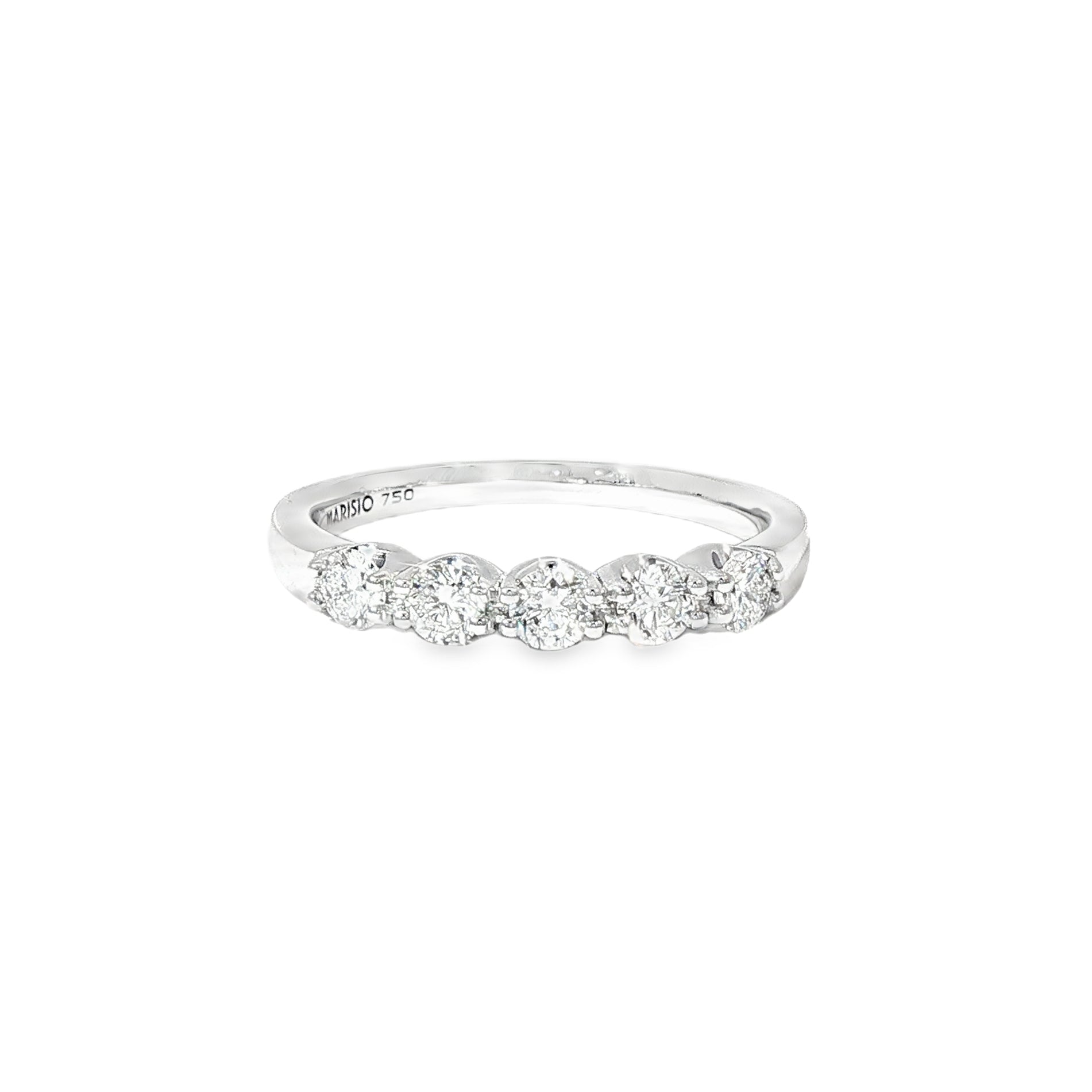 Anillo Quintillo de Oro Blanco 18K Diamantes de Laboratorio