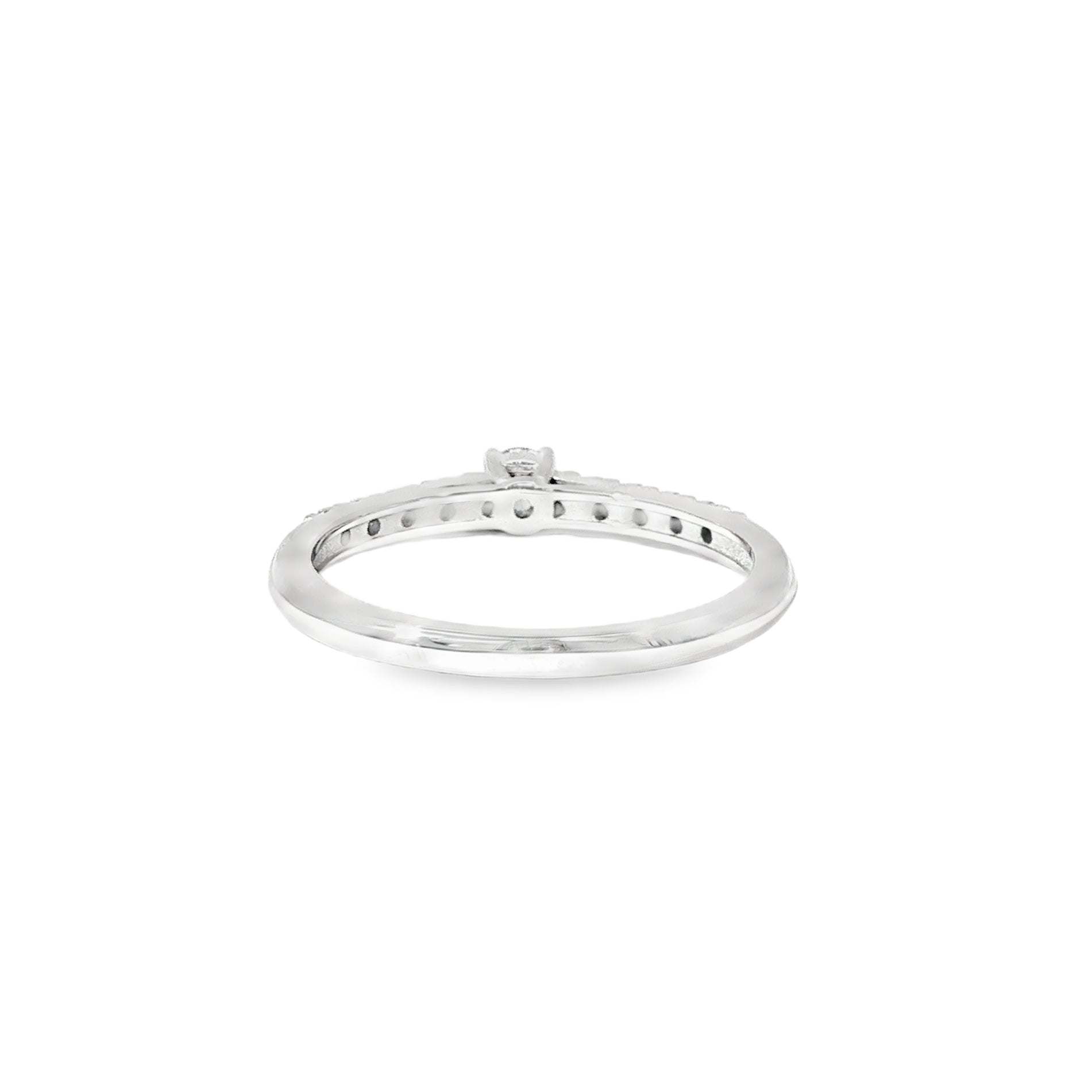 Anillo Solitario en Pavé de Oro Blanco 18K Diamantes de Laboratorio
