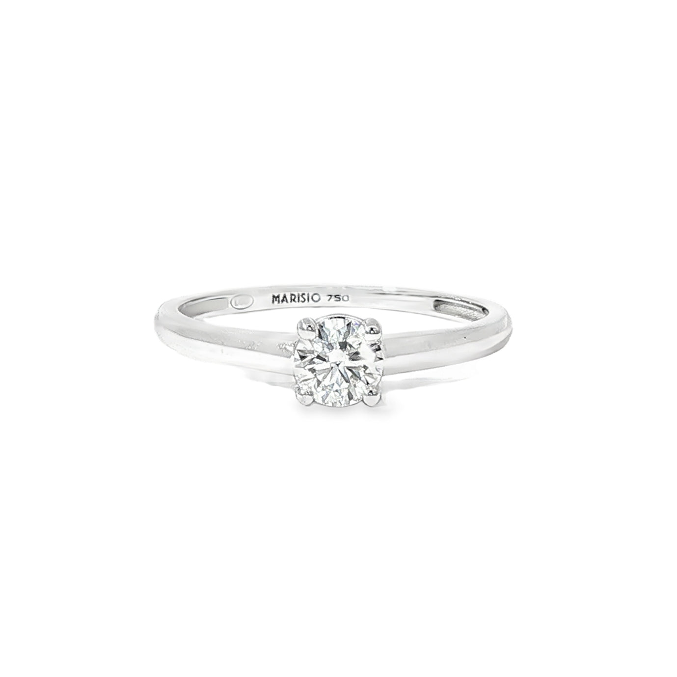Anillo Solitario de Oro Blanco 18K Diamante de Laboratorio