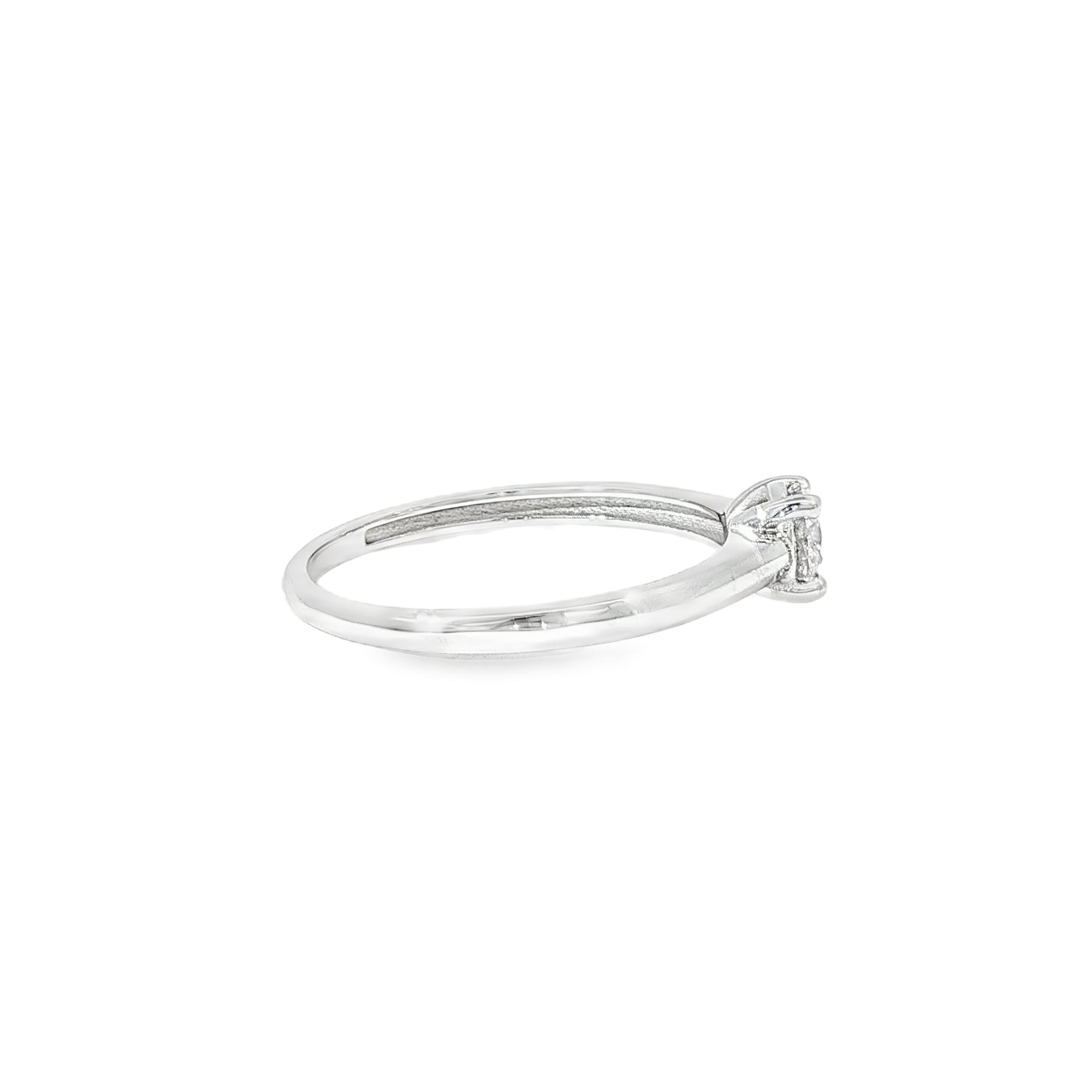 Anillo Solitario de Oro Blanco 18K Diamante de Laboratorio