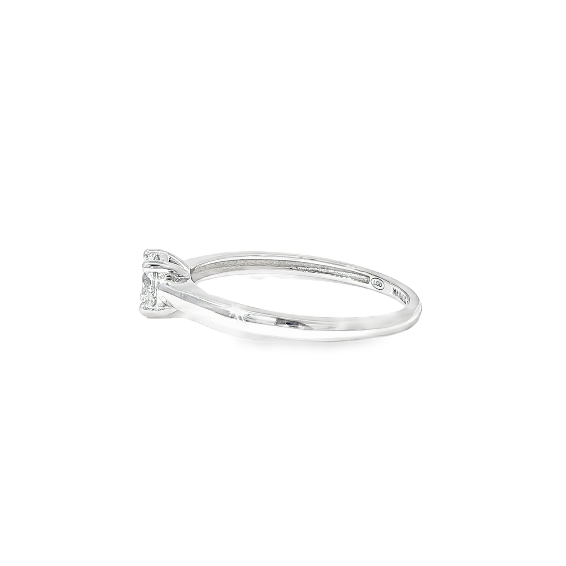 Anillo Solitario de Oro Blanco 18K Diamante de Laboratorio