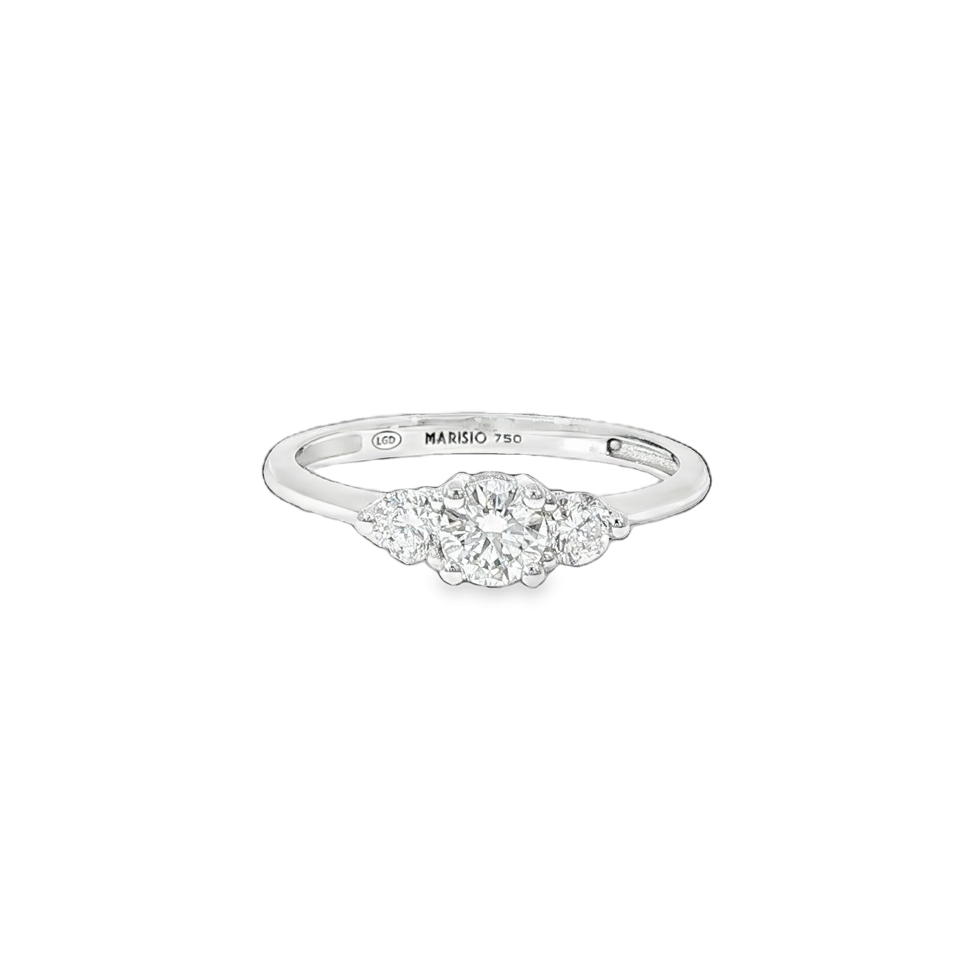 Anillo Tricillo de Oro Blanco 18K Diamantes de Laboratorio