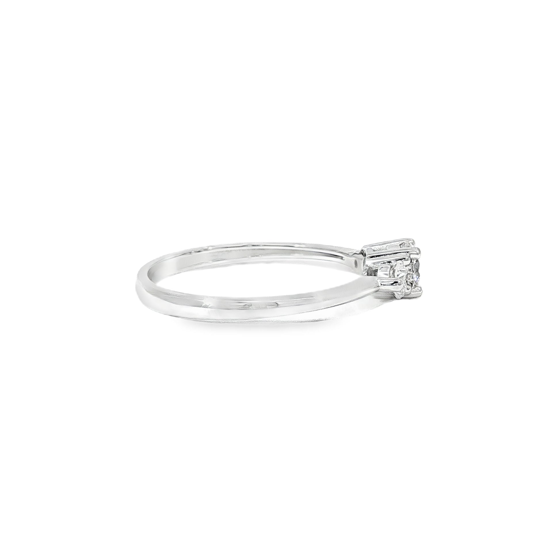 Anillo Tricillo de Oro Blanco 18K Diamantes de Laboratorio